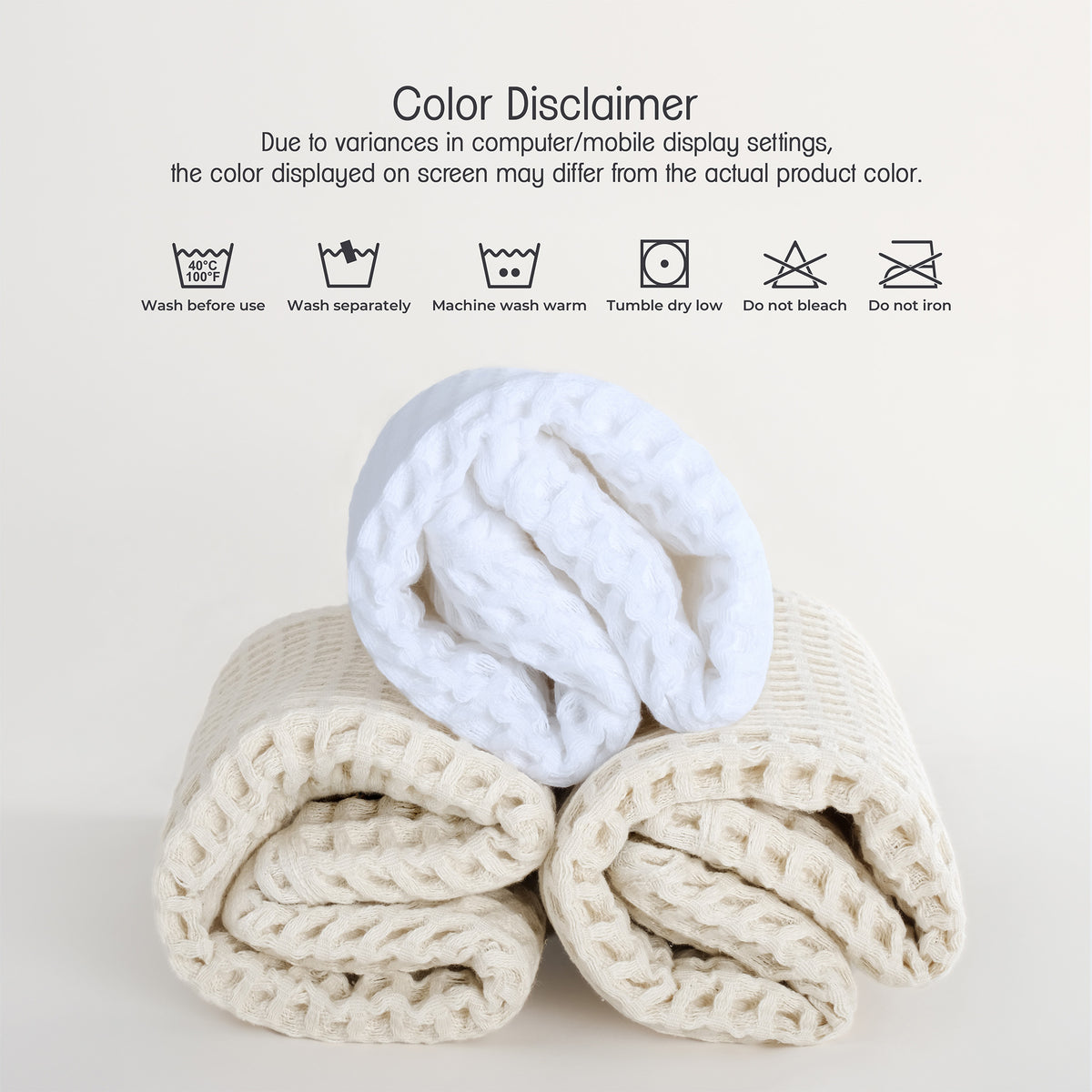 American Soft Linen 100% Cotton Waffle Hand Towels 4 Pack