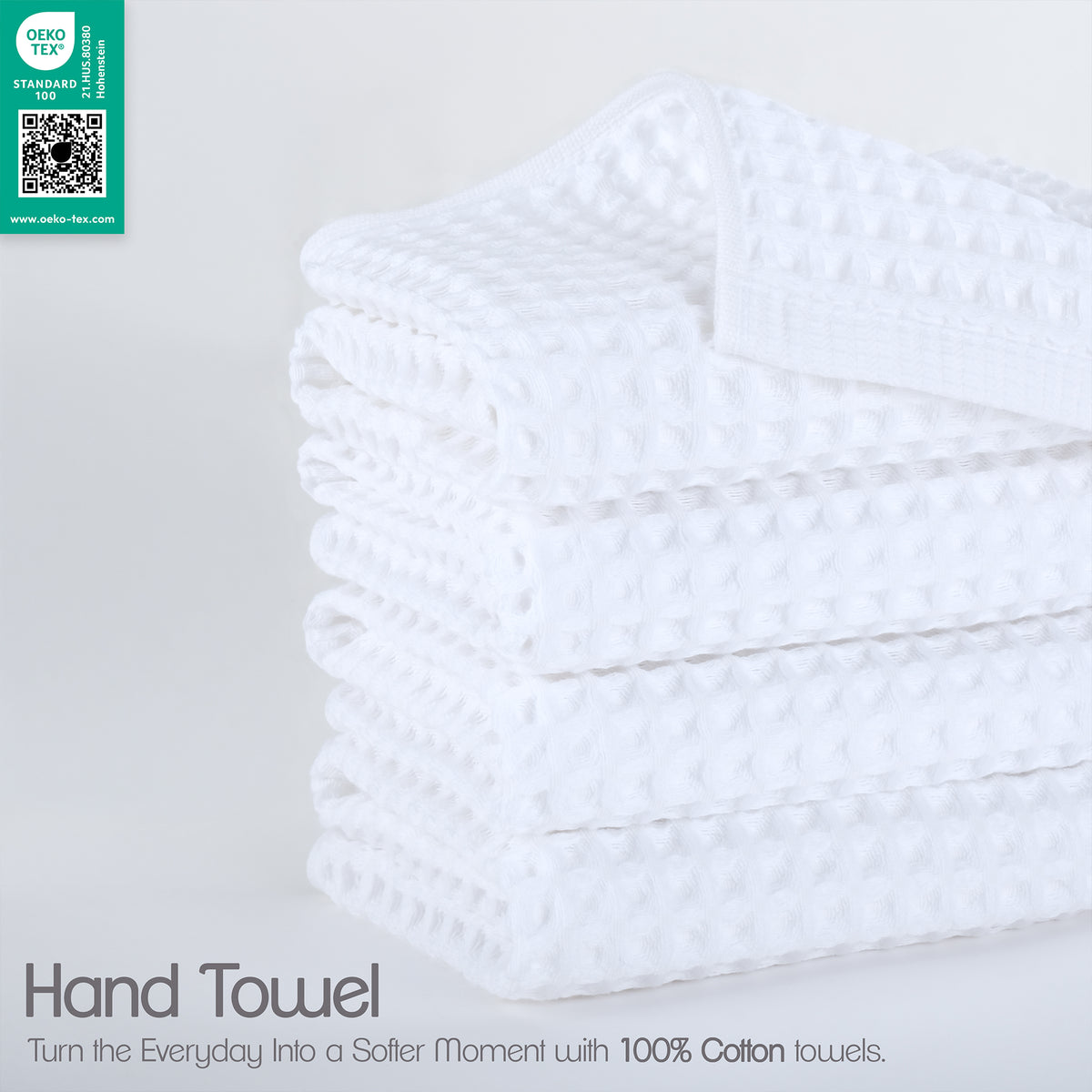 American Soft Linen 100% Cotton Waffle Hand Towels 4 Pack
