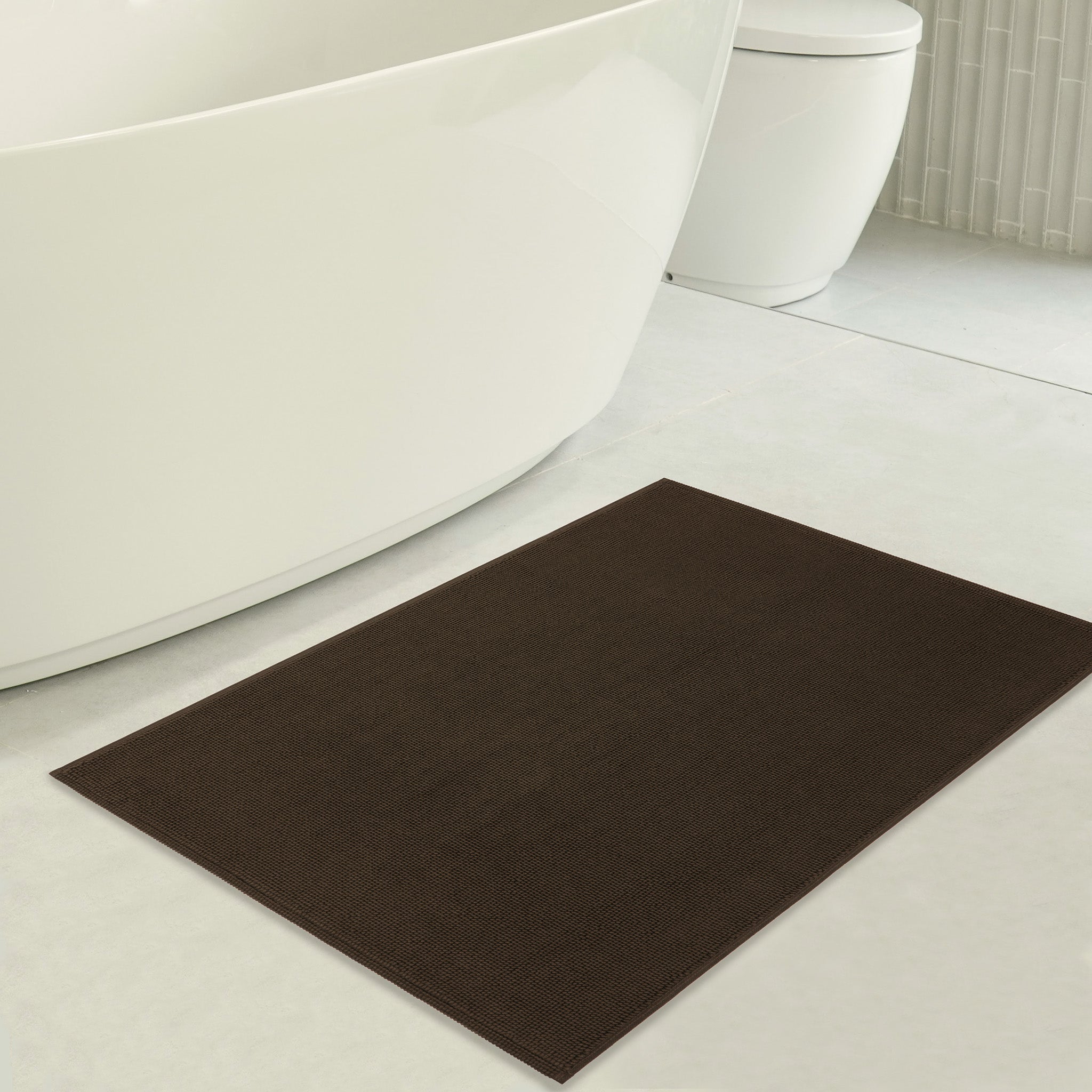 American Soft Linen 100% Cotton Non-Slip 17x24 Inch Bath Rug Wholesale chocolate-brown-3