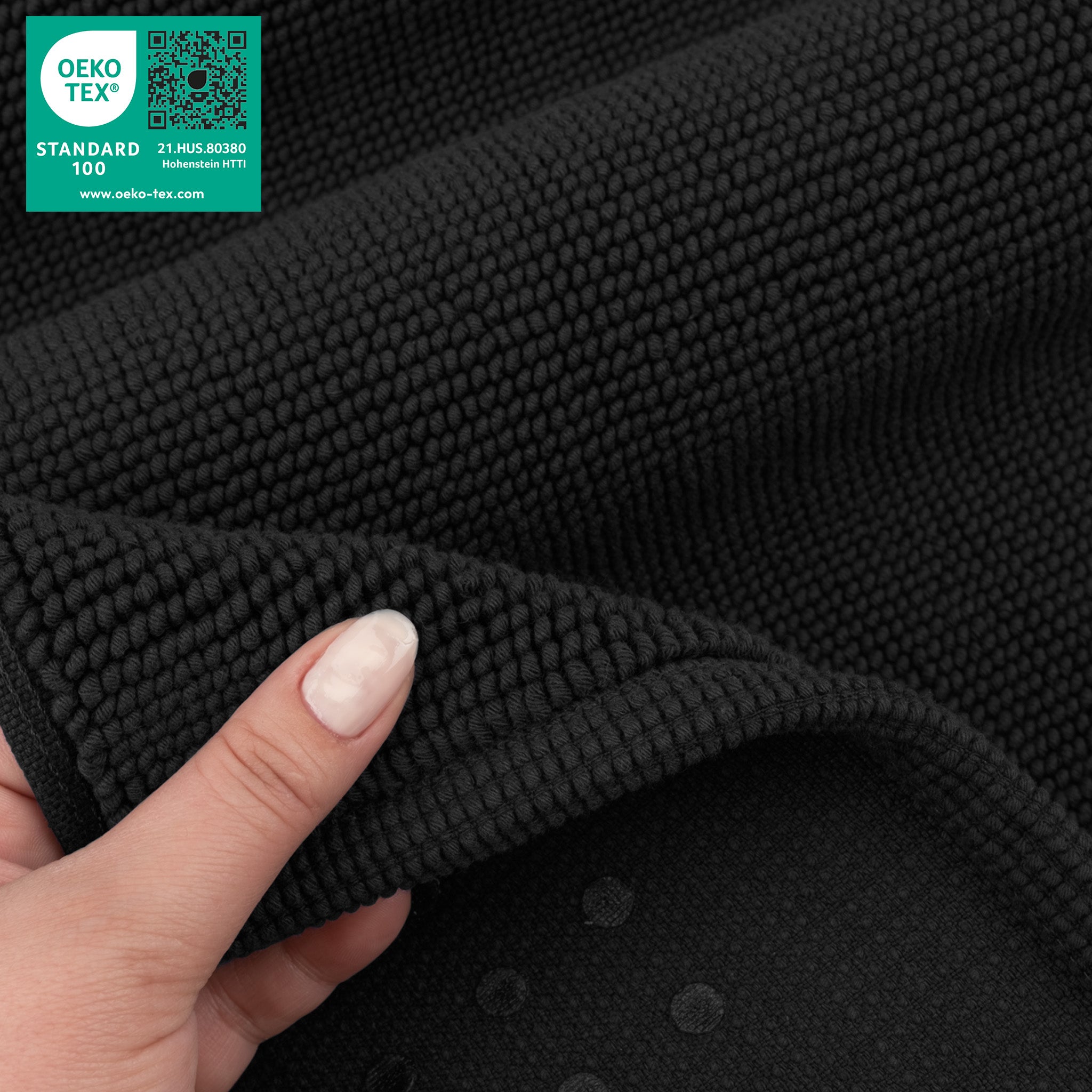 American Soft Linen 100% Cotton Non-Slip 17x24 Inch Bath Rug black-5