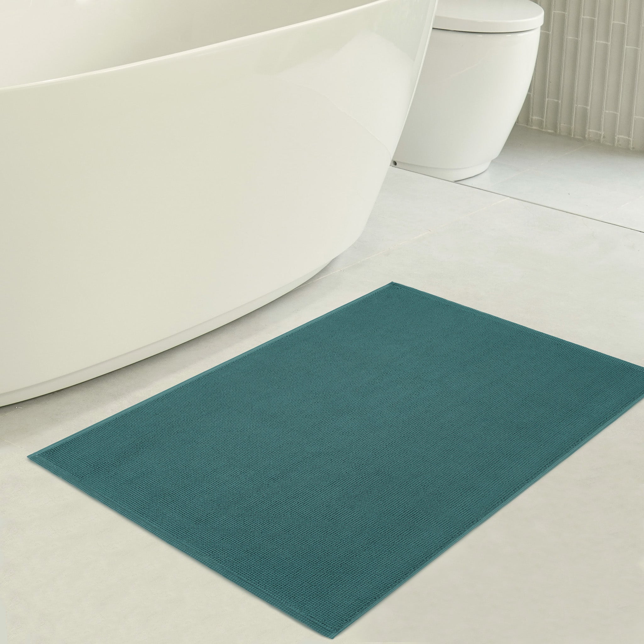 American Soft Linen 100% Cotton Non-Slip 17x24 Inch Bath Rug colonial-blue-3