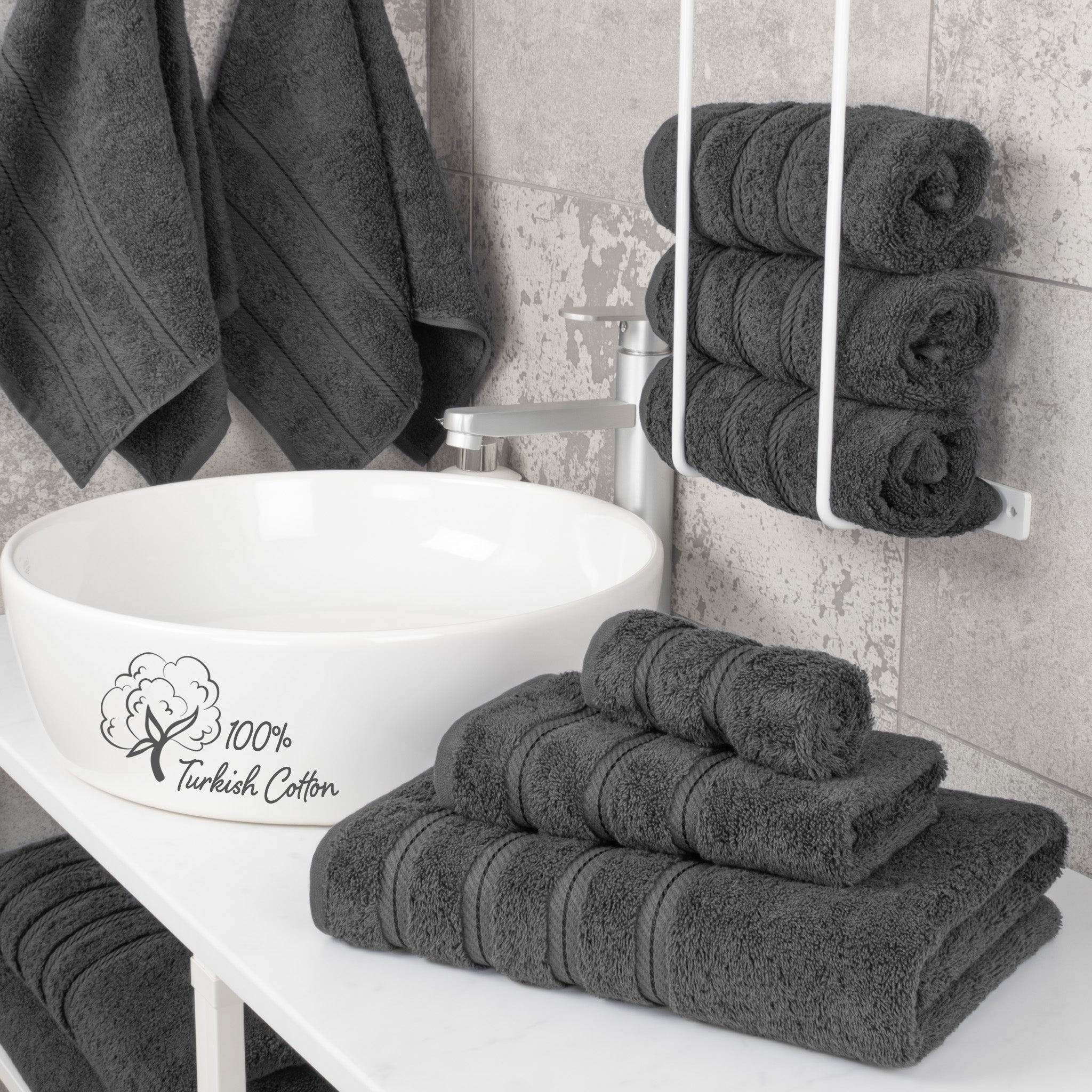 American Soft Linen 3 Piece Luxury Hotel Towel Set 20 set case pack gray-2