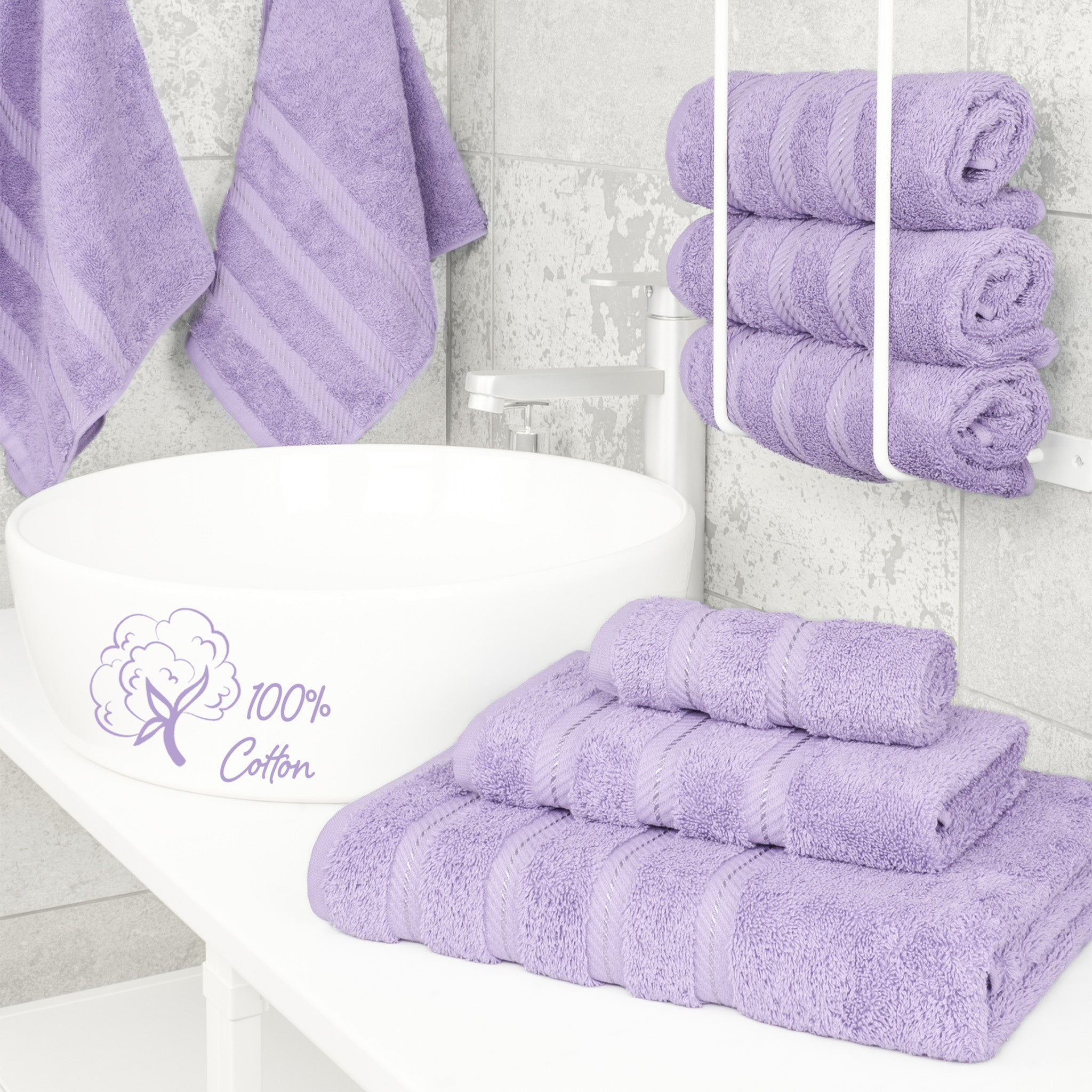 American Soft Linen 3 Piece Luxury Hotel Towel Set 20 set case pack electric-lilac-2