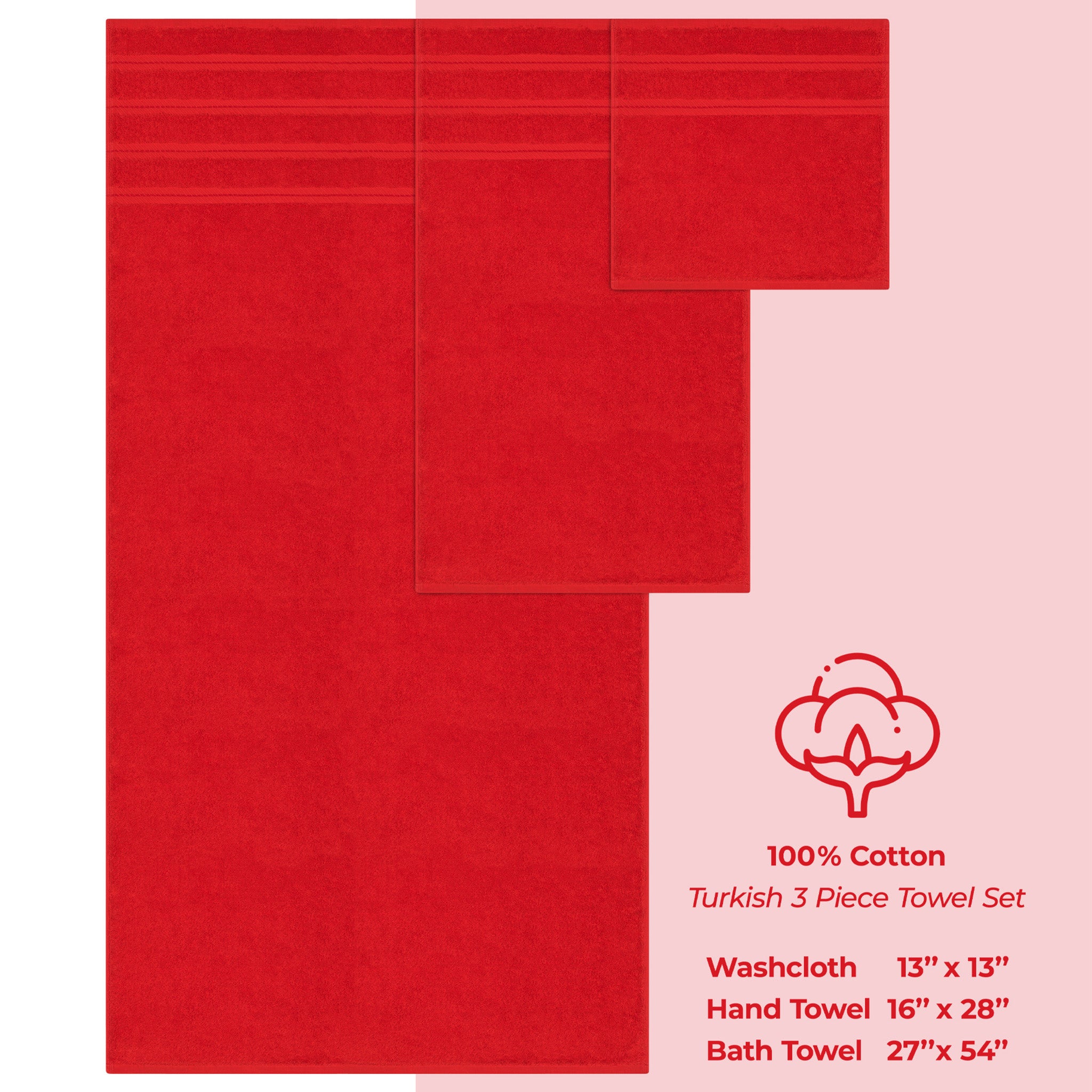 American Soft Linen 3 Piece Luxury Hotel Towel Set 20 set case pack red-4