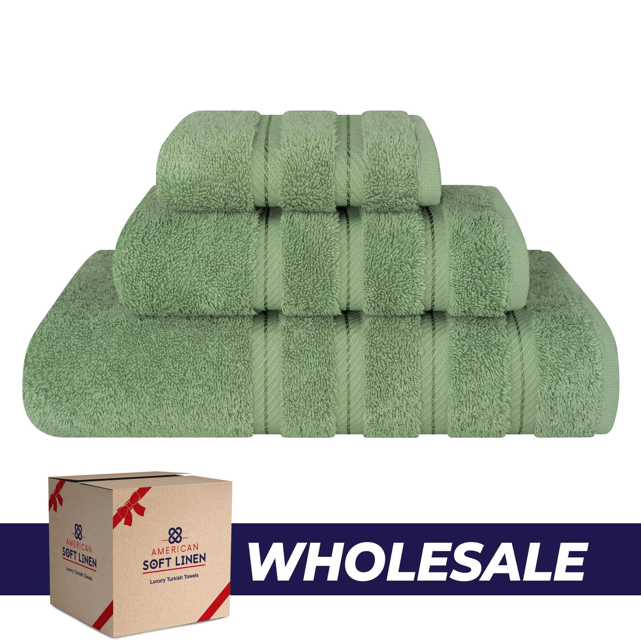 American Soft Linen 3 Piece Luxury Hotel Towel Set 20 set case pack sage-green-0