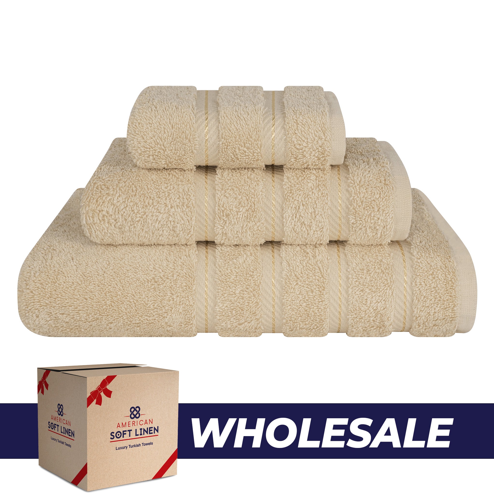 American Soft Linen 3 Piece Luxury Hotel Towel Set 20 set case pack sand-taupe-0