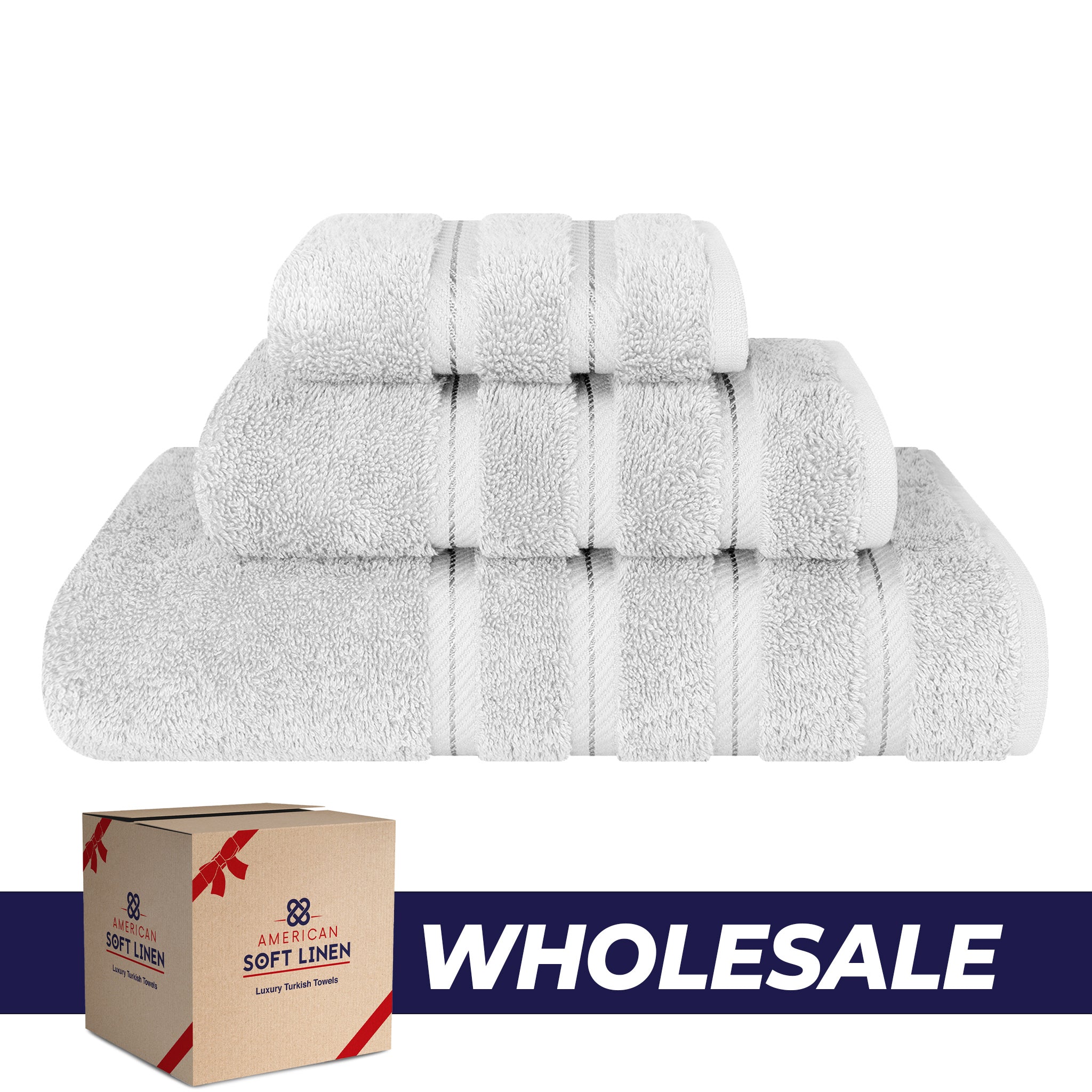 American Soft Linen 3 Piece Luxury Hotel Towel Set 20 set case pack silver-gray-0