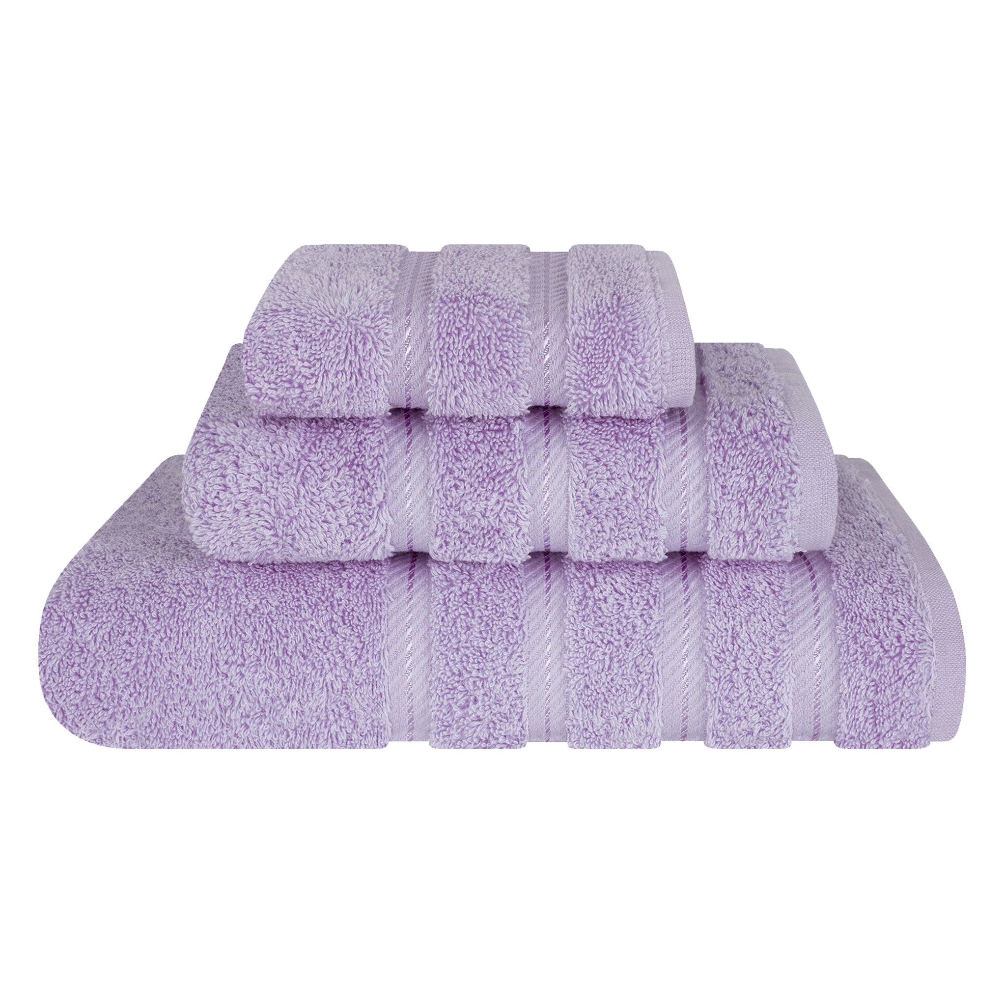 American Soft Linen - 3 Piece Turkish Cotton Towel Set -electric-lilac-1