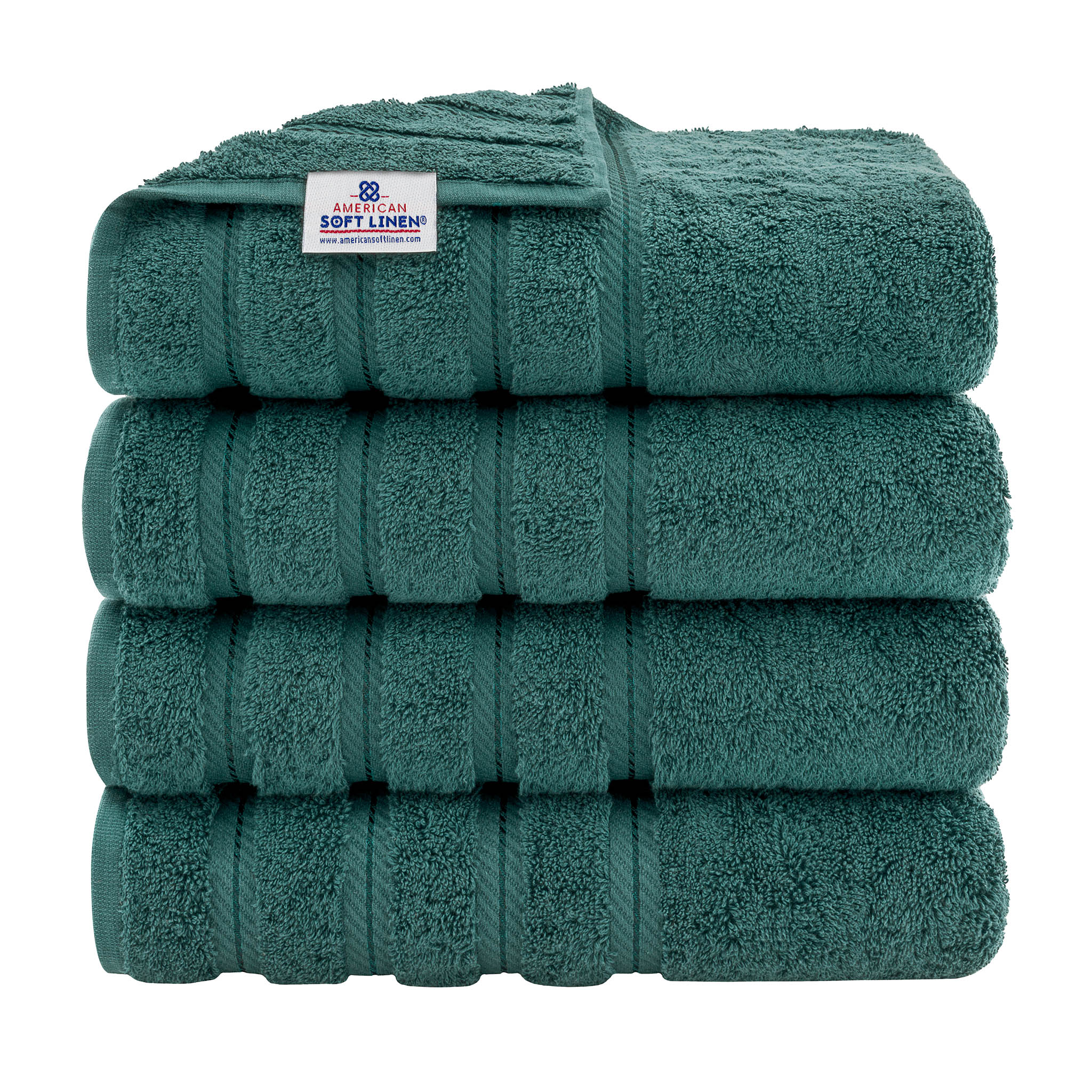 American Soft Linen 100% Turkish Cotton 4 Pack Bath Towel Set colonial-blue-1