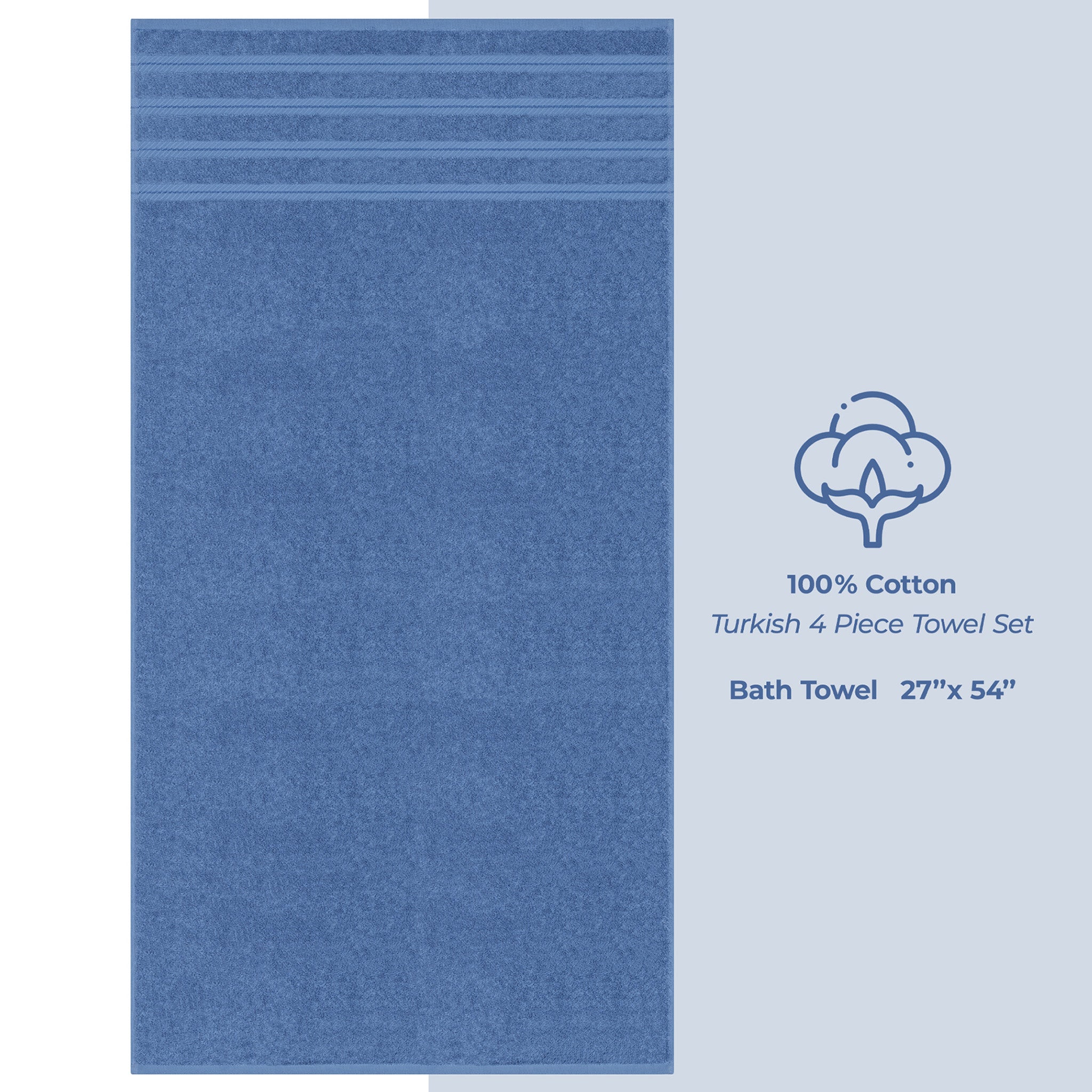 American Soft Linen 100% Turkish Cotton 4 Pack Bath Towel Set electric-blue-4