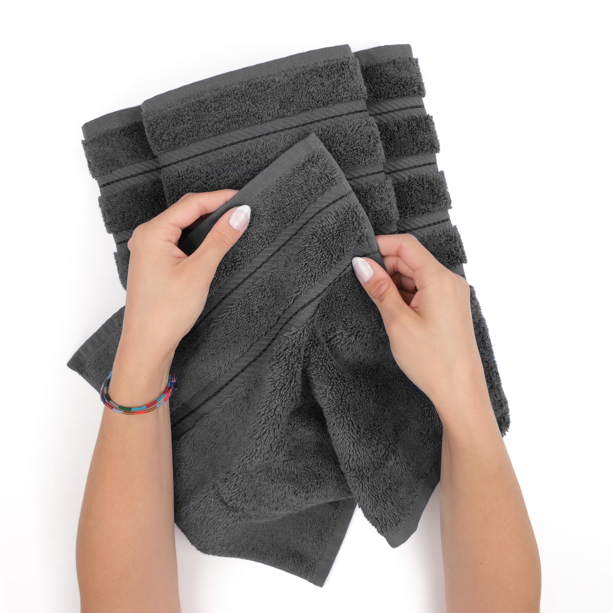 Dorlion Towels 4 Packed White Bath Towel Set, 100% Turkish Cotton Bath Towels, 27x54 inTurkish Bath Towel Set for Bathroom, Light Gray