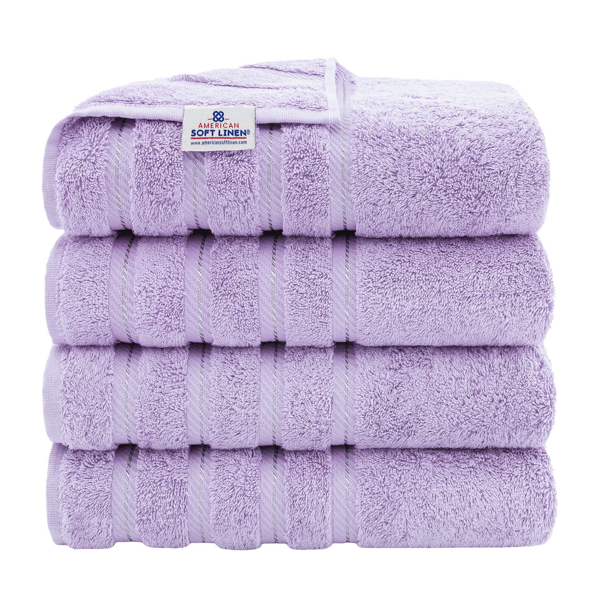 American Soft Linen 100% Turkish Cotton 4 Pack Bath Towel Set lilac-1