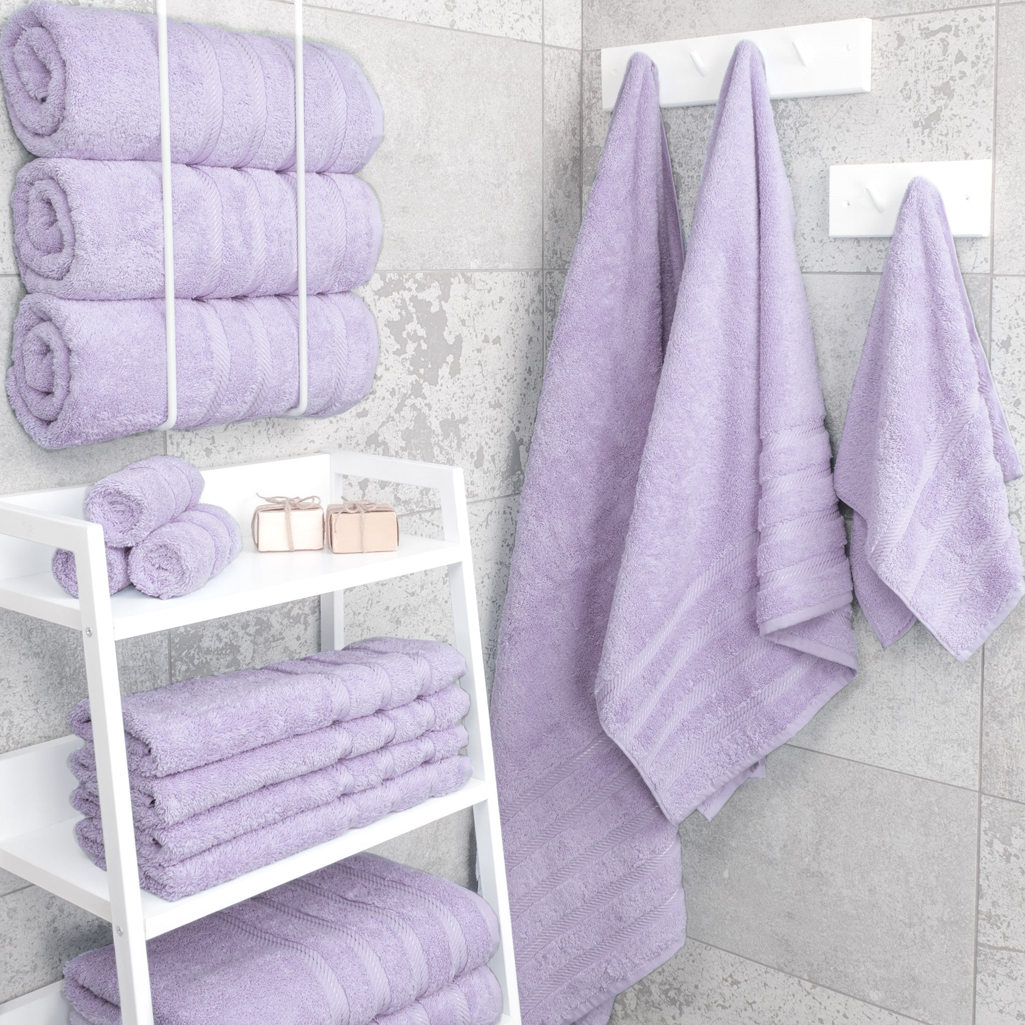 American Soft Linen 100% Turkish Cotton 4 Pack Bath Towel Set lilac-2