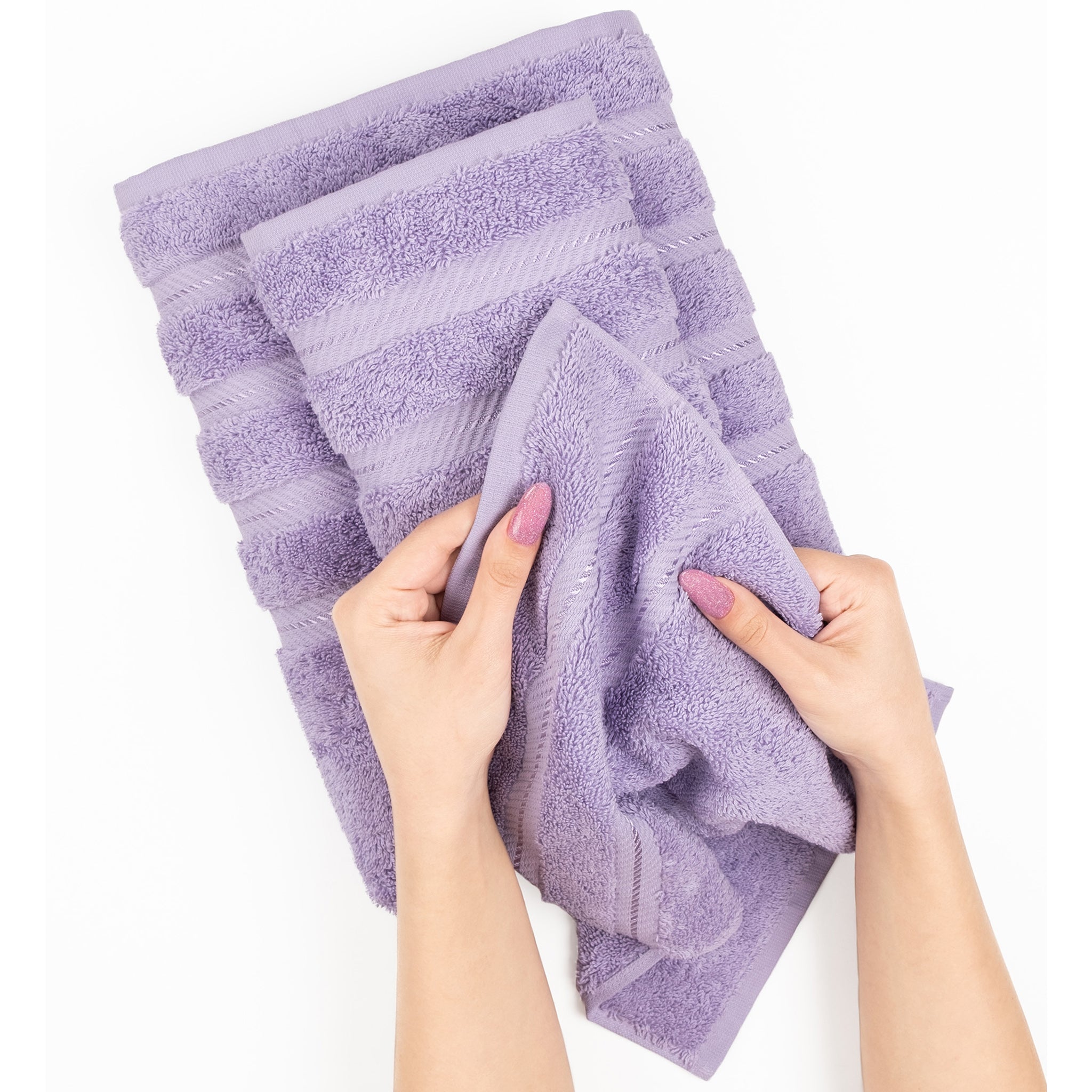 American Soft Linen 100% Turkish Cotton 4 Pack Bath Towel Set lilac-5