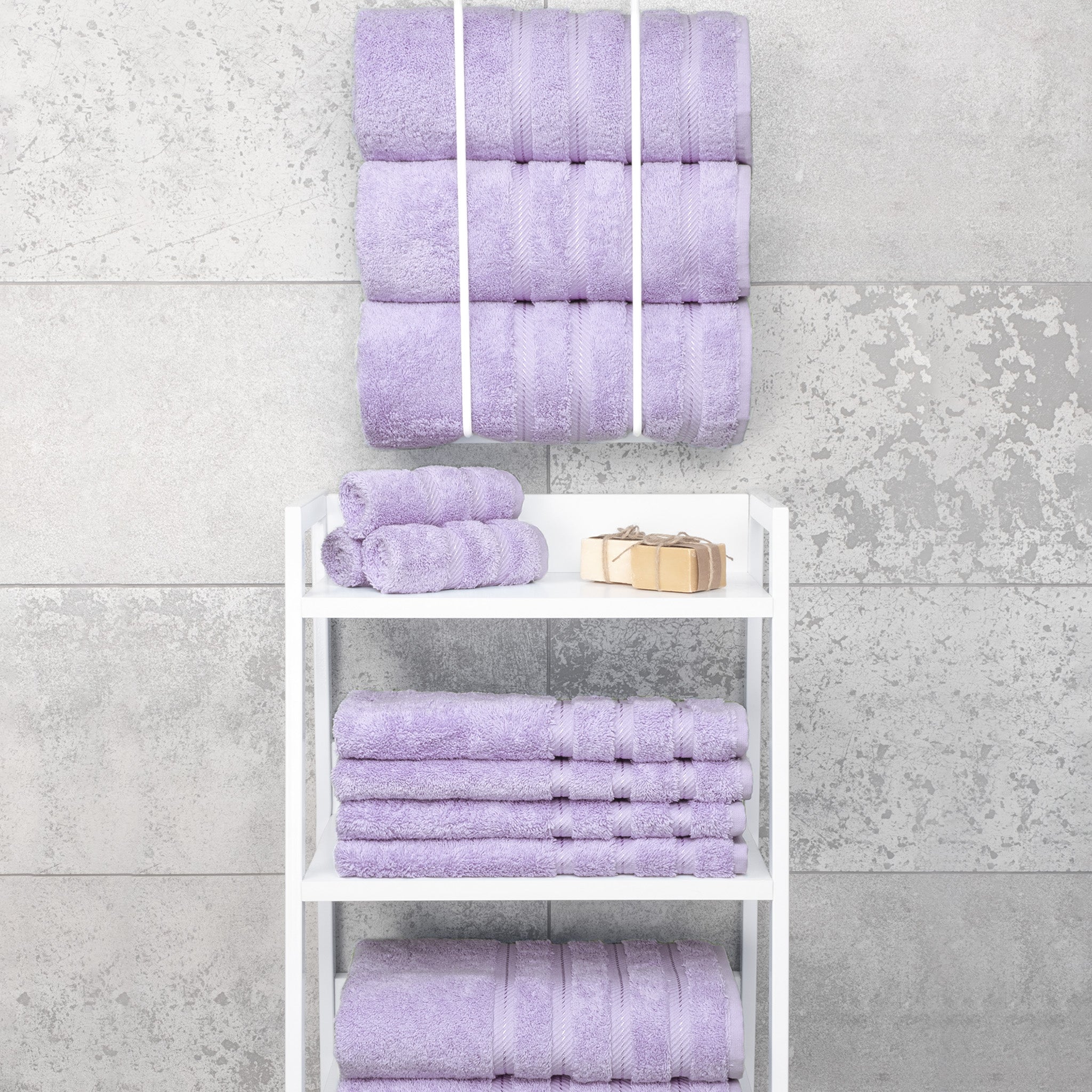 American Soft Linen 100% Turkish Cotton 4 Pack Bath Towel Set lilac-7