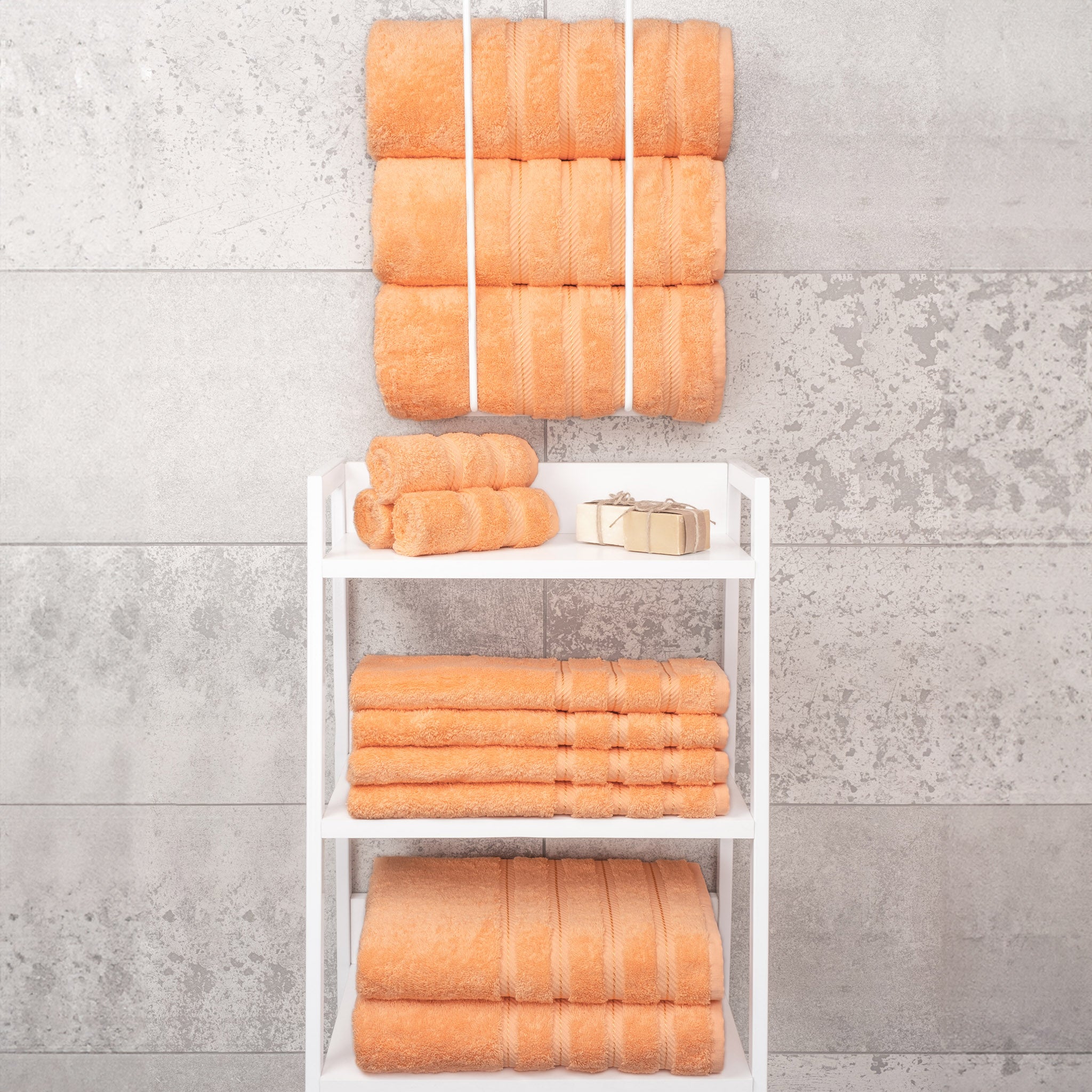 American Soft Linen 100% Turkish Cotton 4 Pack Bath Towel Set malibu-peach-7