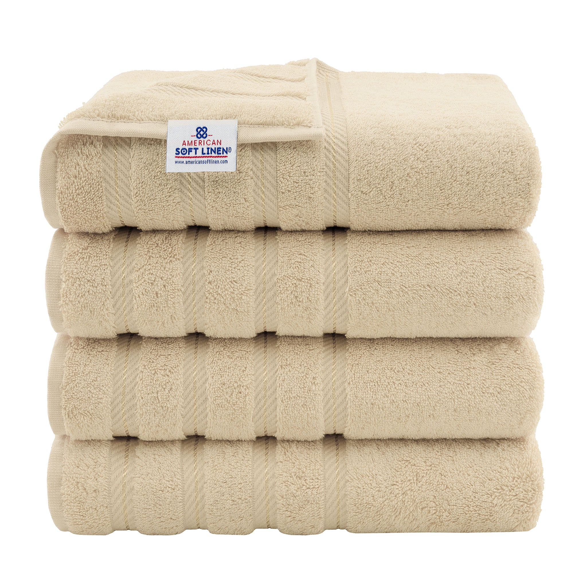 American Soft Linen 100% Turkish Cotton 4 Pack Bath Towel Set sand-taupe-1