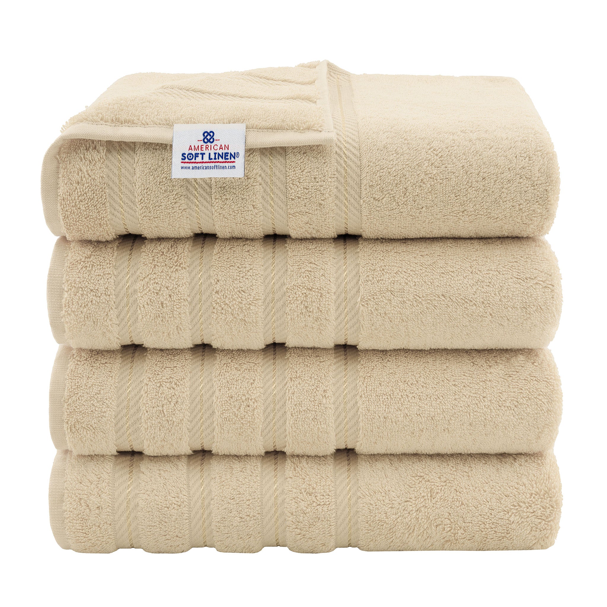 American Soft Linen Luxury 4 Piece Bath Towel Set, 100% Turkish Cotton Bath  Towels for Bathroom, 27x54 in Extra Large Bath Towels 4-Pack, Bathroom