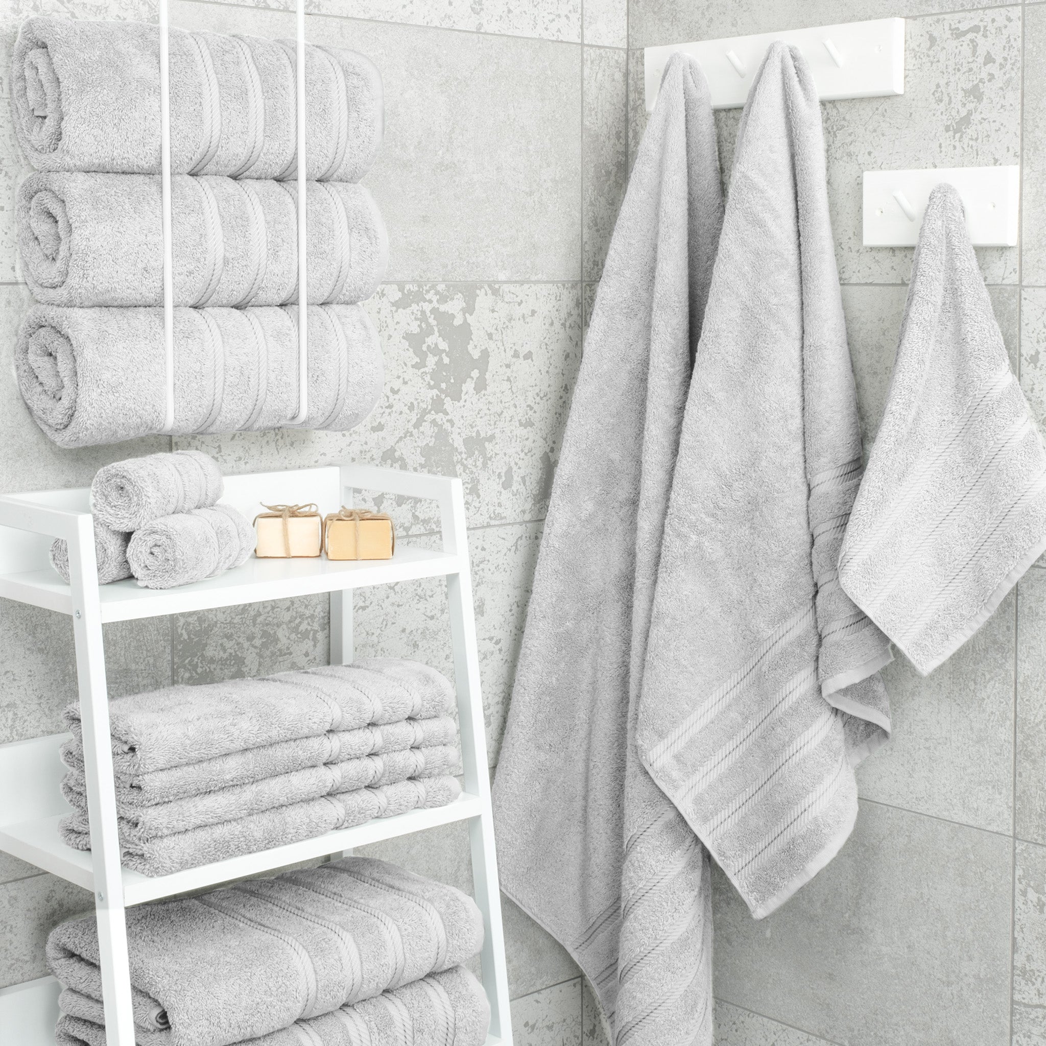 American Soft Linen 100% Turkish Cotton 4 Pack Bath Towel Set silver-gray-2