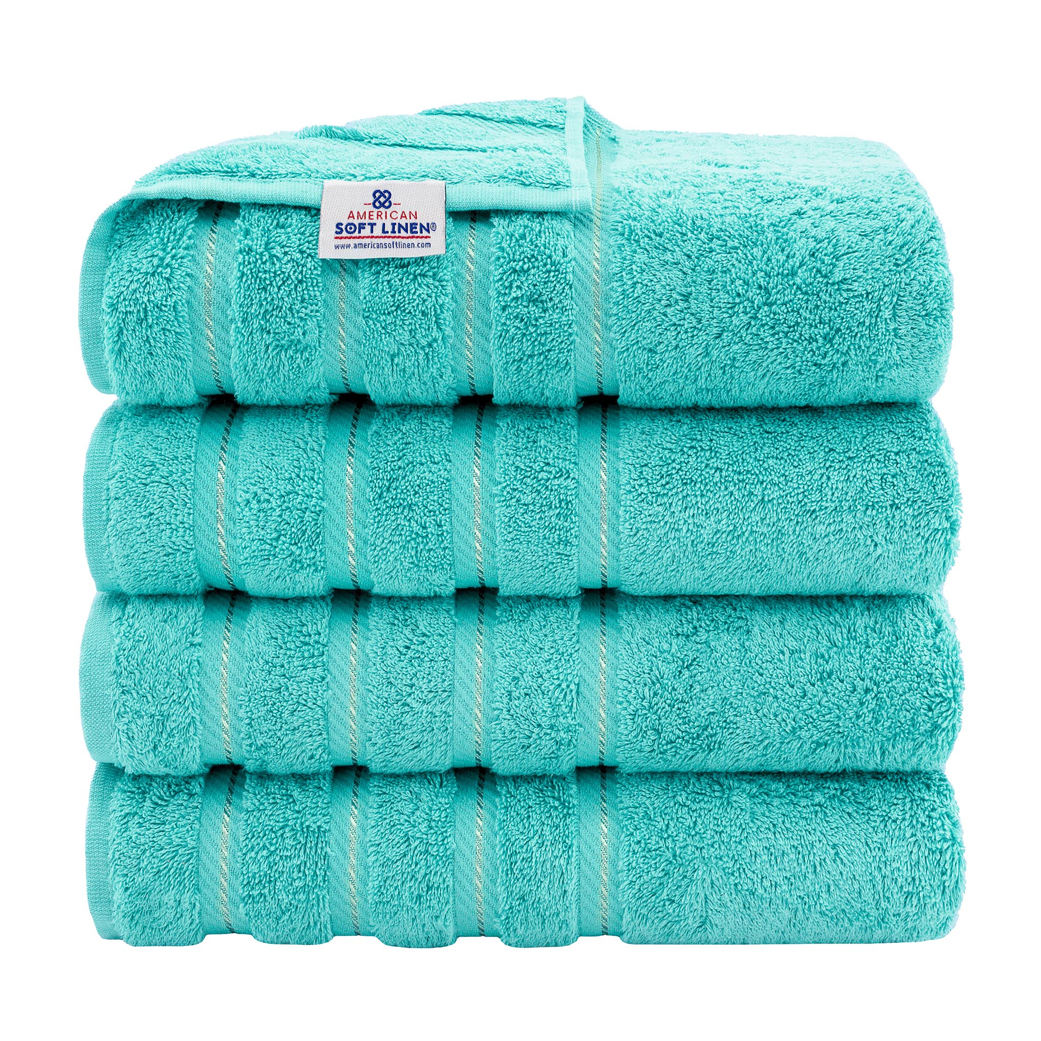 American Soft Linen 100% Turkish Cotton 4 Pack Bath Towel Set turquoise-blue-1