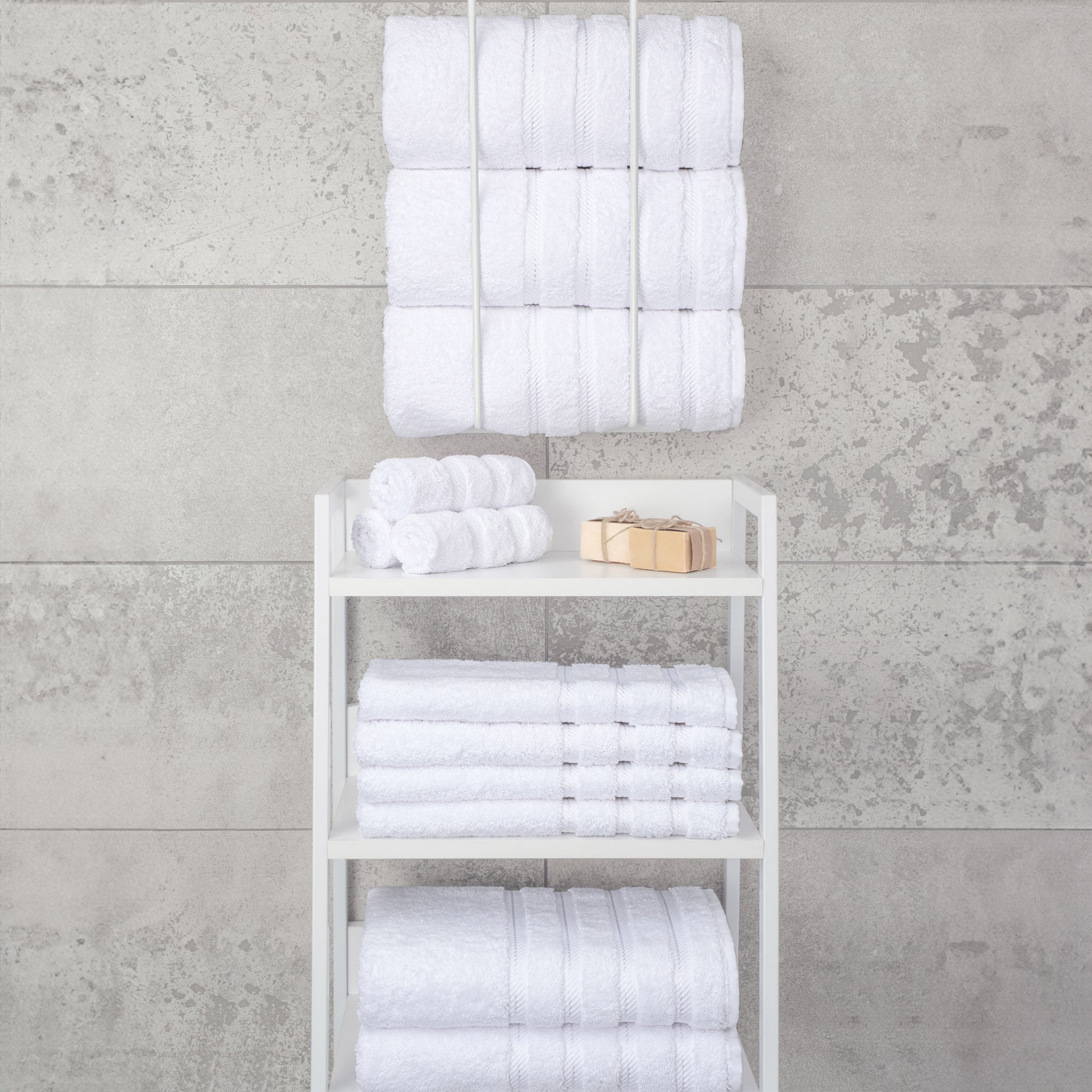 American Soft Linen 100% Turkish Cotton 4 Pack Bath Towel Set white-7