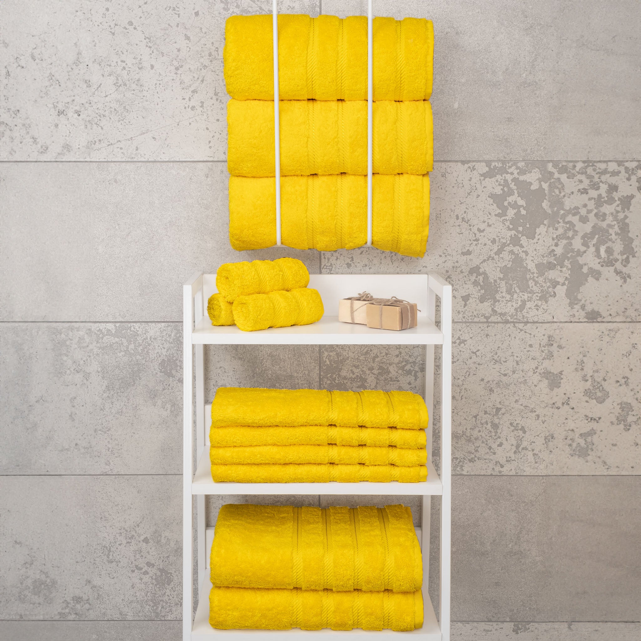 American Soft Linen 100% Turkish Cotton 4 Pack Bath Towel Set yellow-7