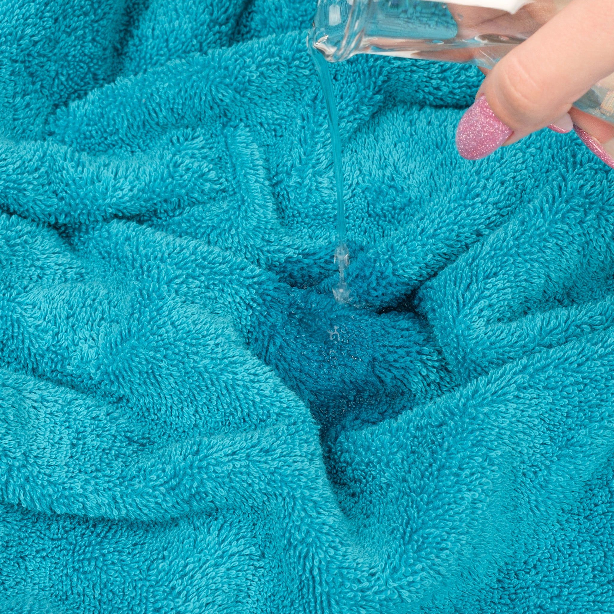 American Soft Linen 100% Turkish Cotton 4 Pack Hand Towel Set aqua-6