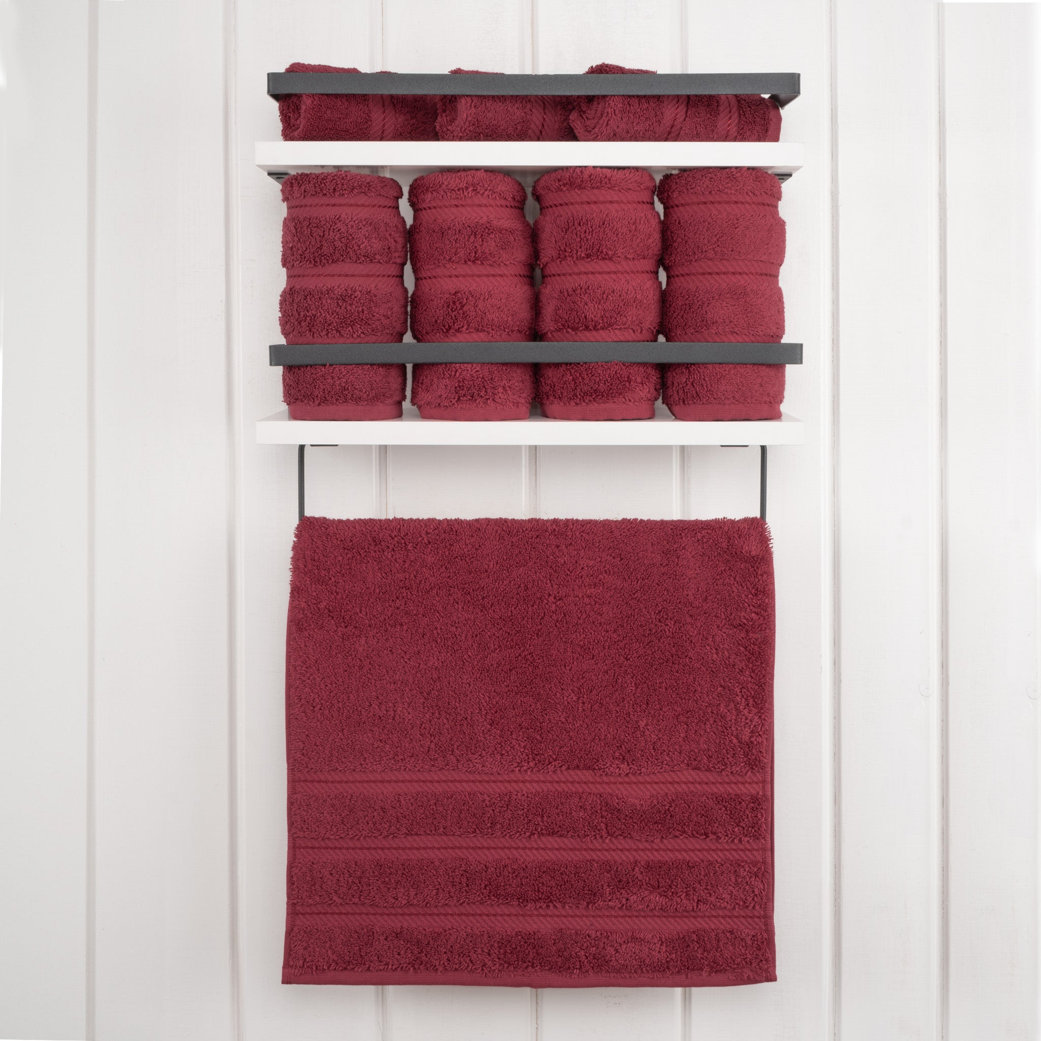  American Soft Linen 100% Turkish Cotton 4 Pack Hand Towel Set  bordeaux-red-2