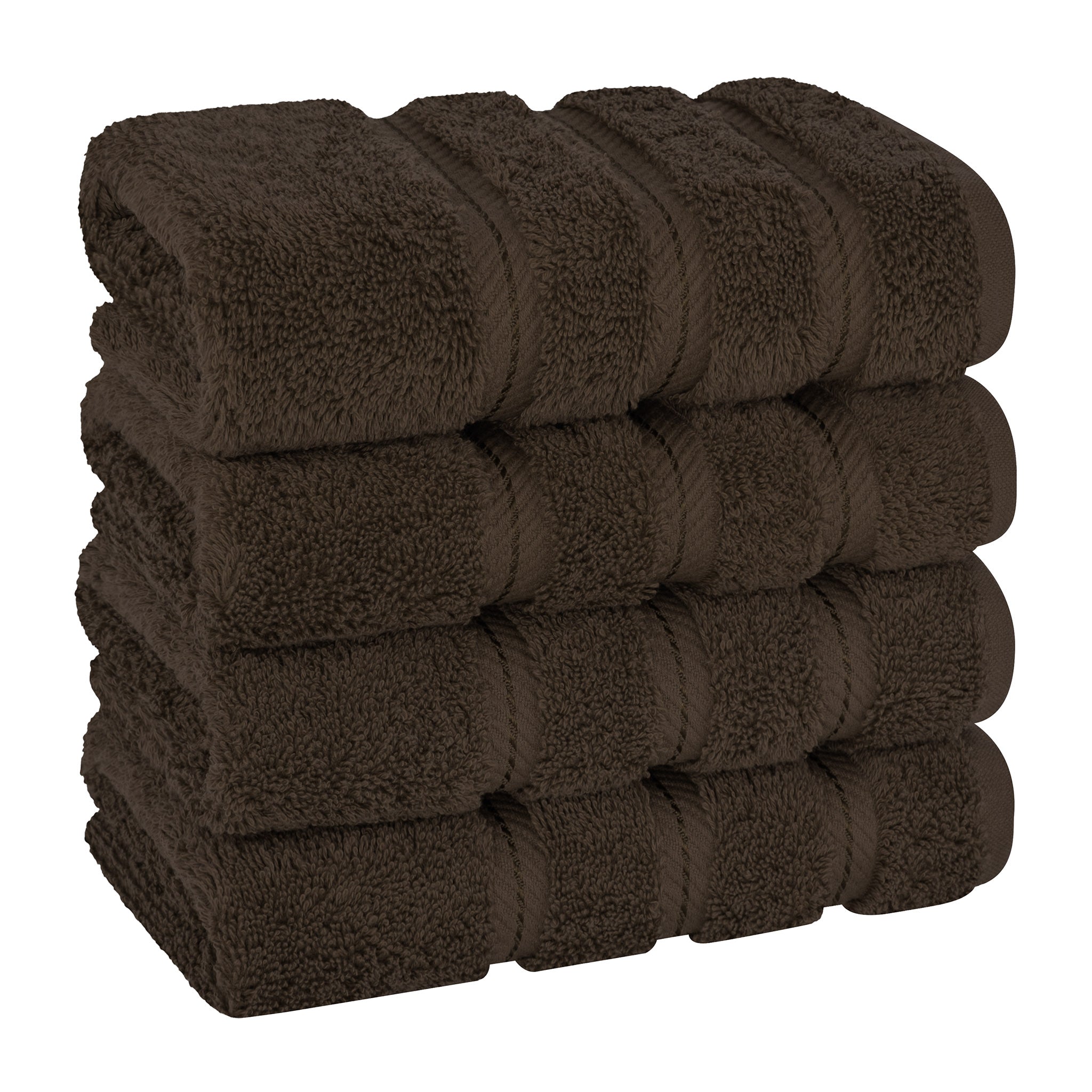  American Soft Linen 100% Turkish Cotton 4 Pack Hand Towel Set  chocolate-brown-1