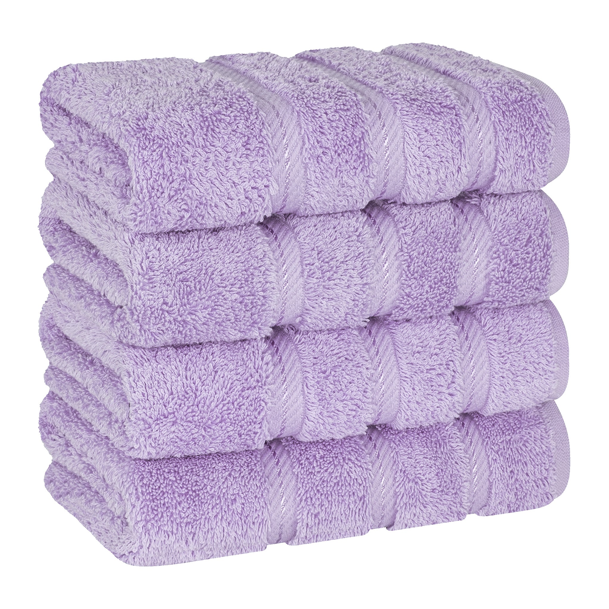 American Soft Linen 100% Turkish Cotton 4 Pack Hand Towel Set lilac-1