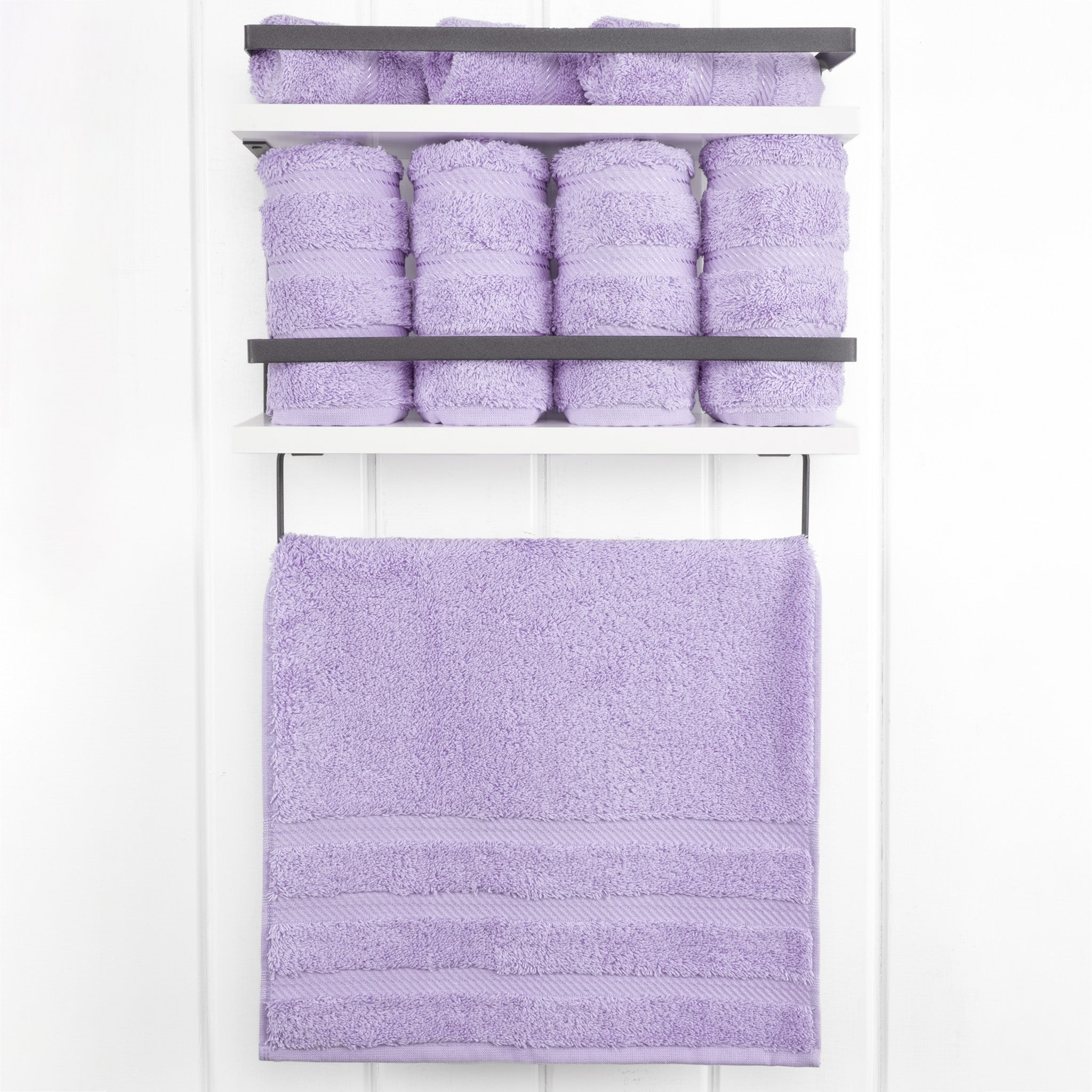 American Soft Linen 100% Turkish Cotton 4 Pack Hand Towel Set lilac-2