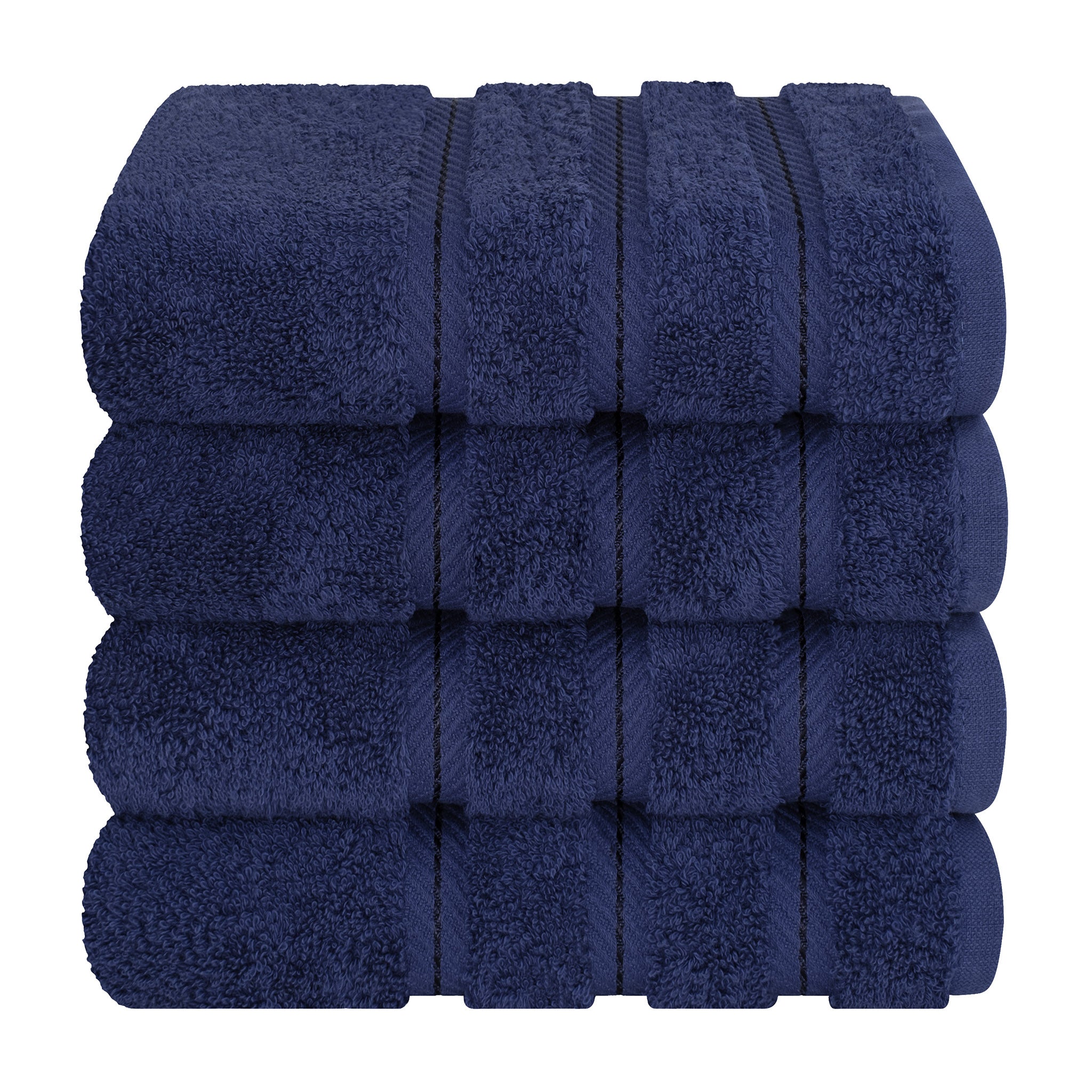  American Soft Linen 100% Turkish Cotton 4 Pack Hand Towel Set  navy-blue-7