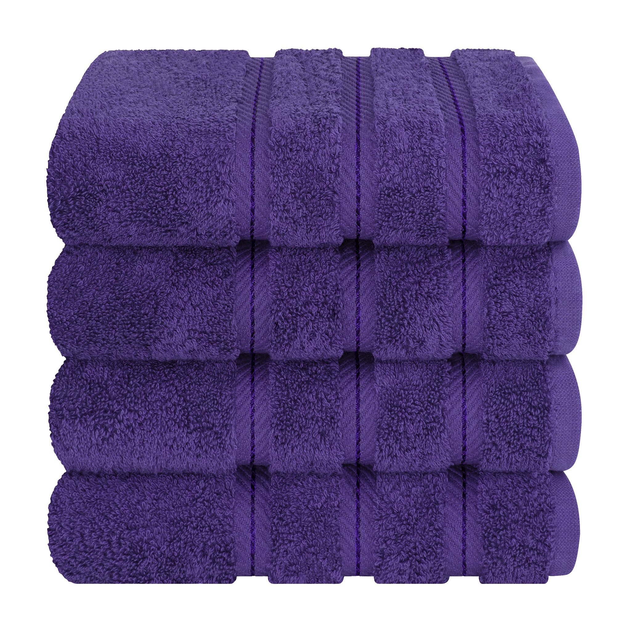  American Soft Linen 100% Turkish Cotton 4 Pack Hand Towel Set  purple-7