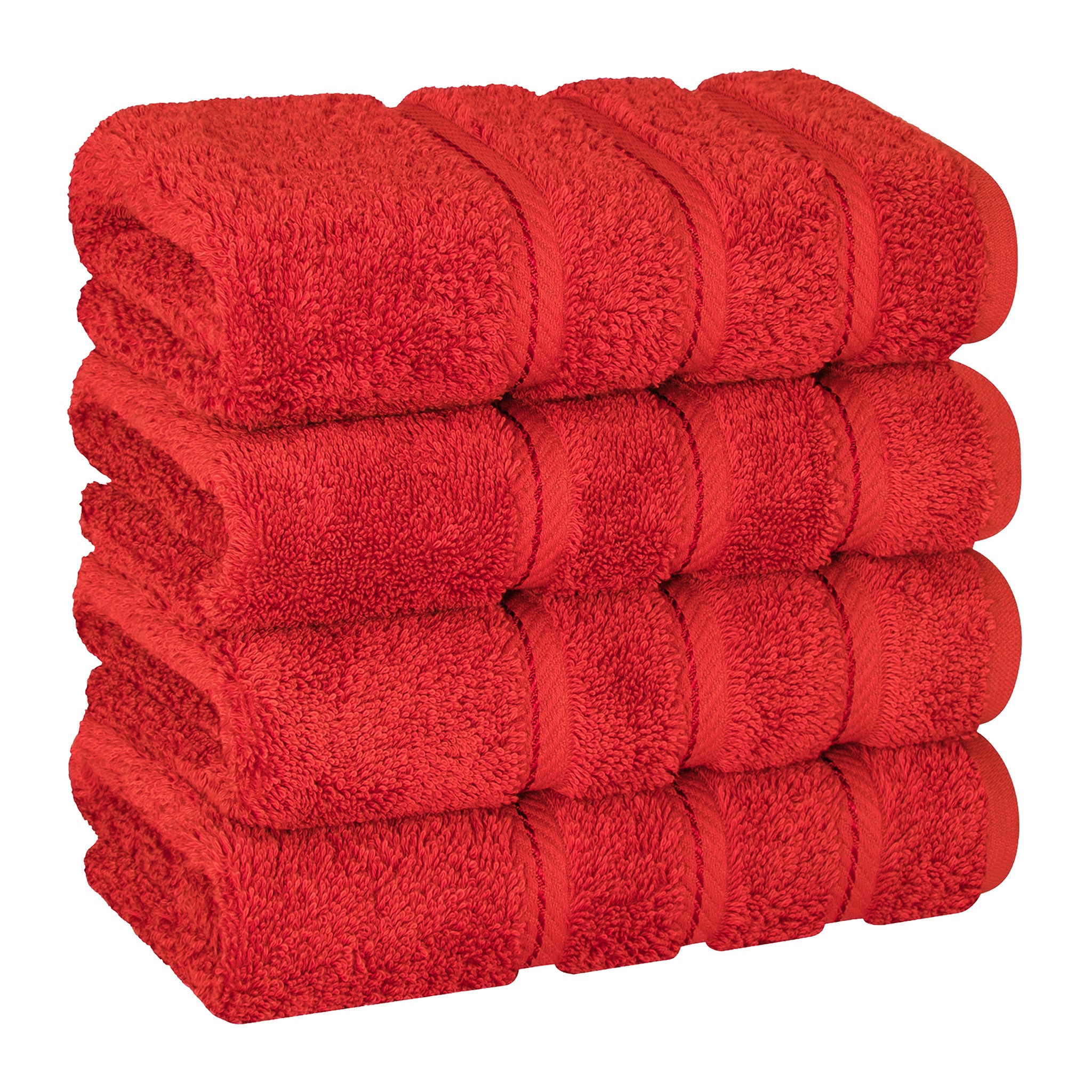 American Soft Linen 100% Turkish Cotton 4 Pack Hand Towel Set red-1