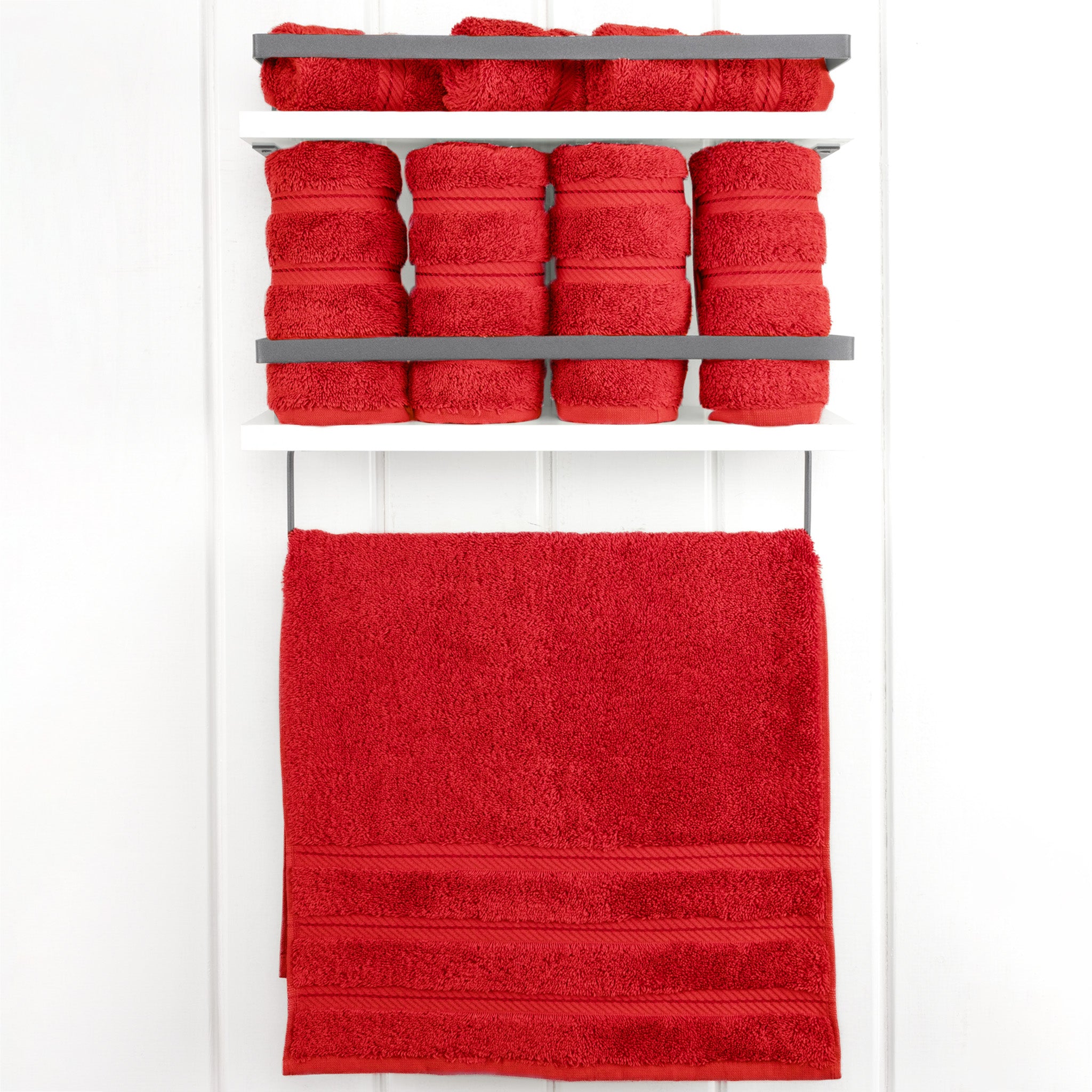 American Soft Linen 100% Turkish Cotton 4 Pack Hand Towel Set red-2