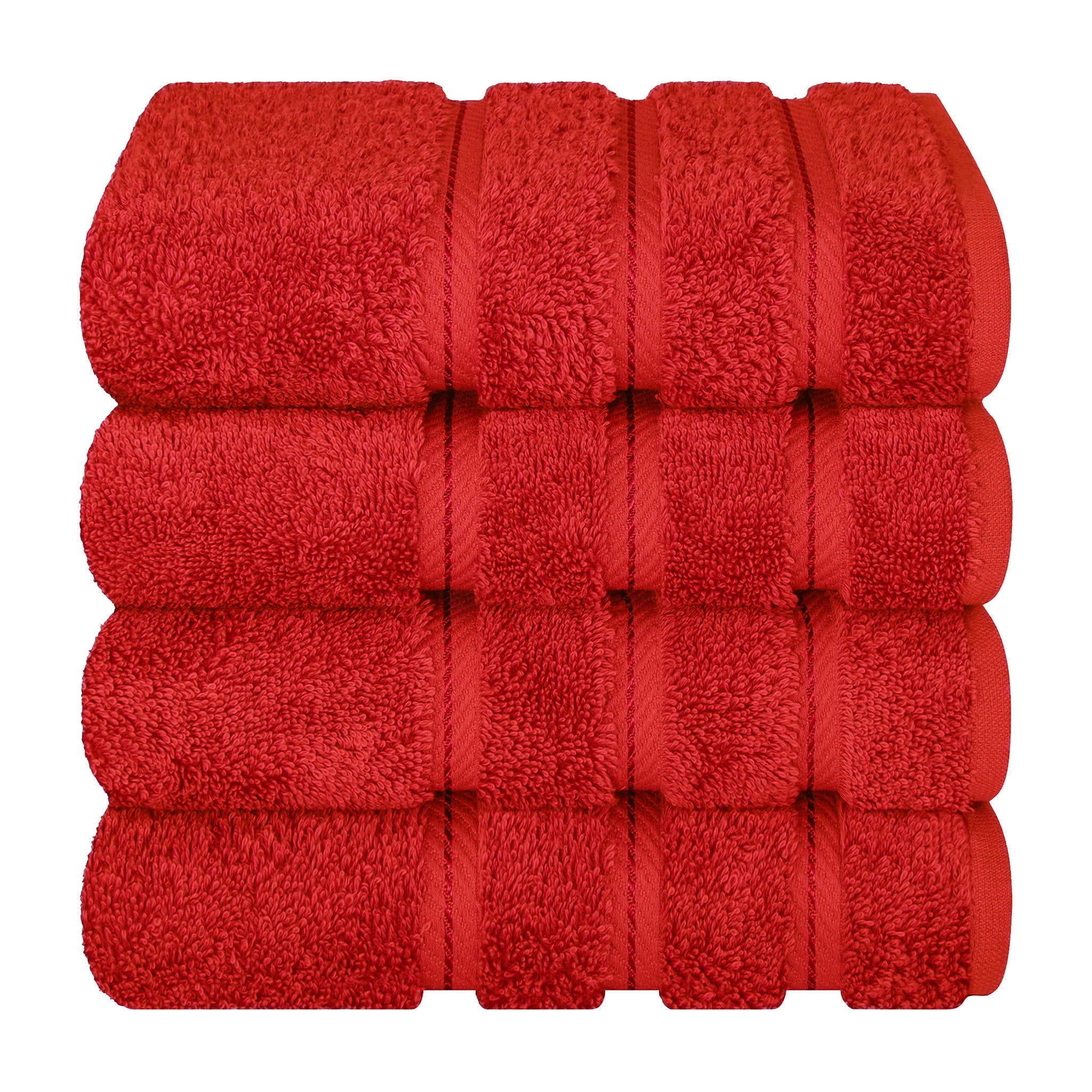 American Soft Linen 100% Turkish Cotton 4 Pack Hand Towel Set red-7