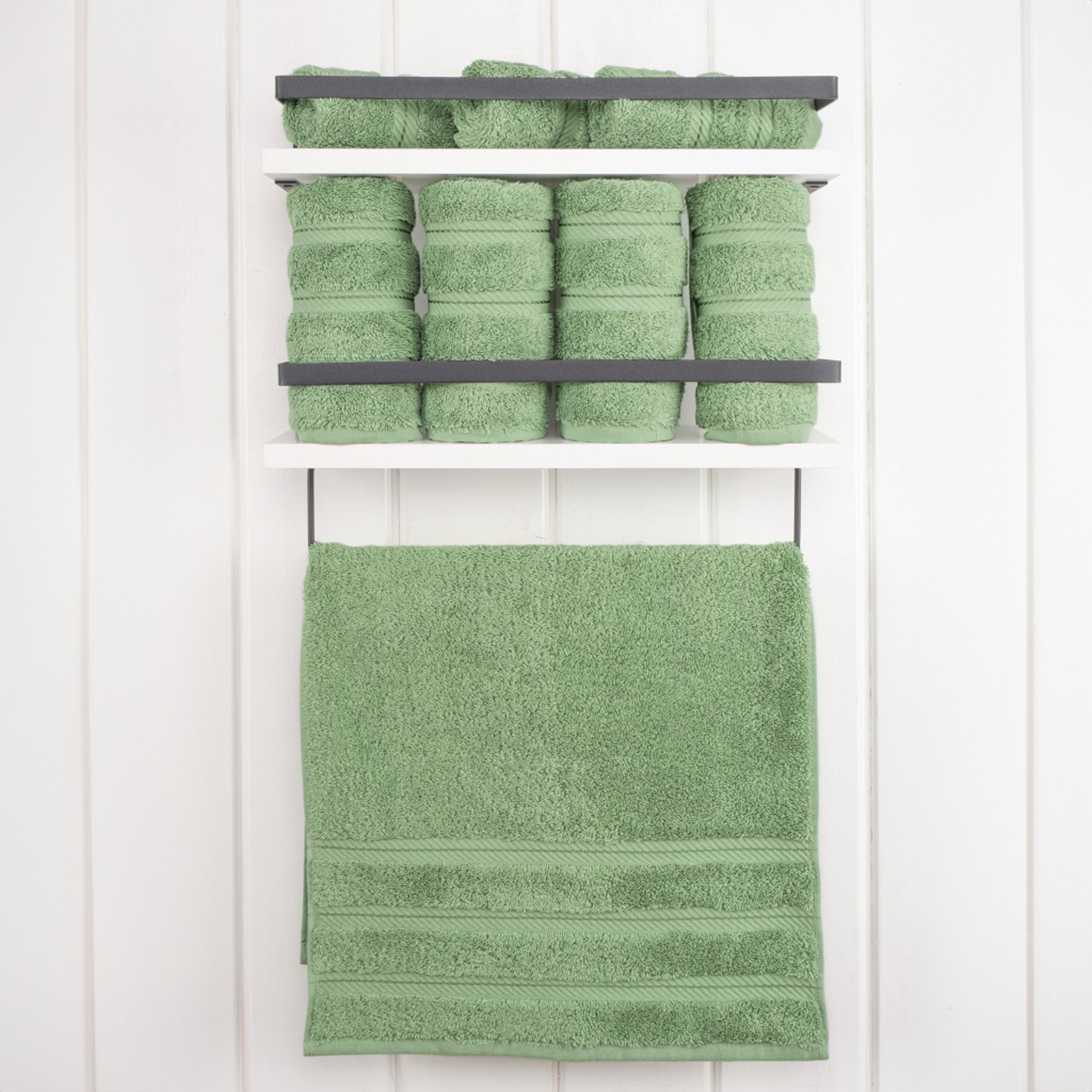  American Soft Linen 100% Turkish Cotton 4 Pack Hand Towel Set  sage-green-2