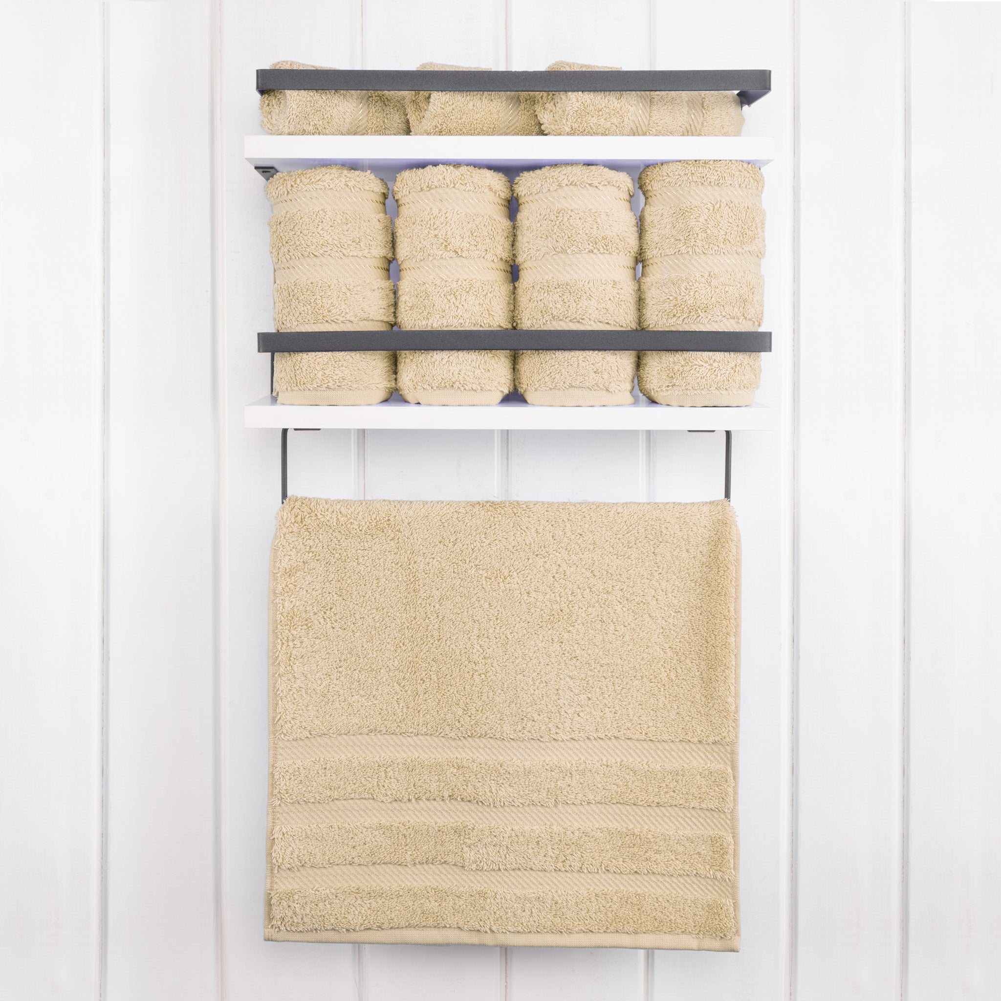  American Soft Linen 100% Turkish Cotton 4 Pack Hand Towel Set  sand-taupe-2