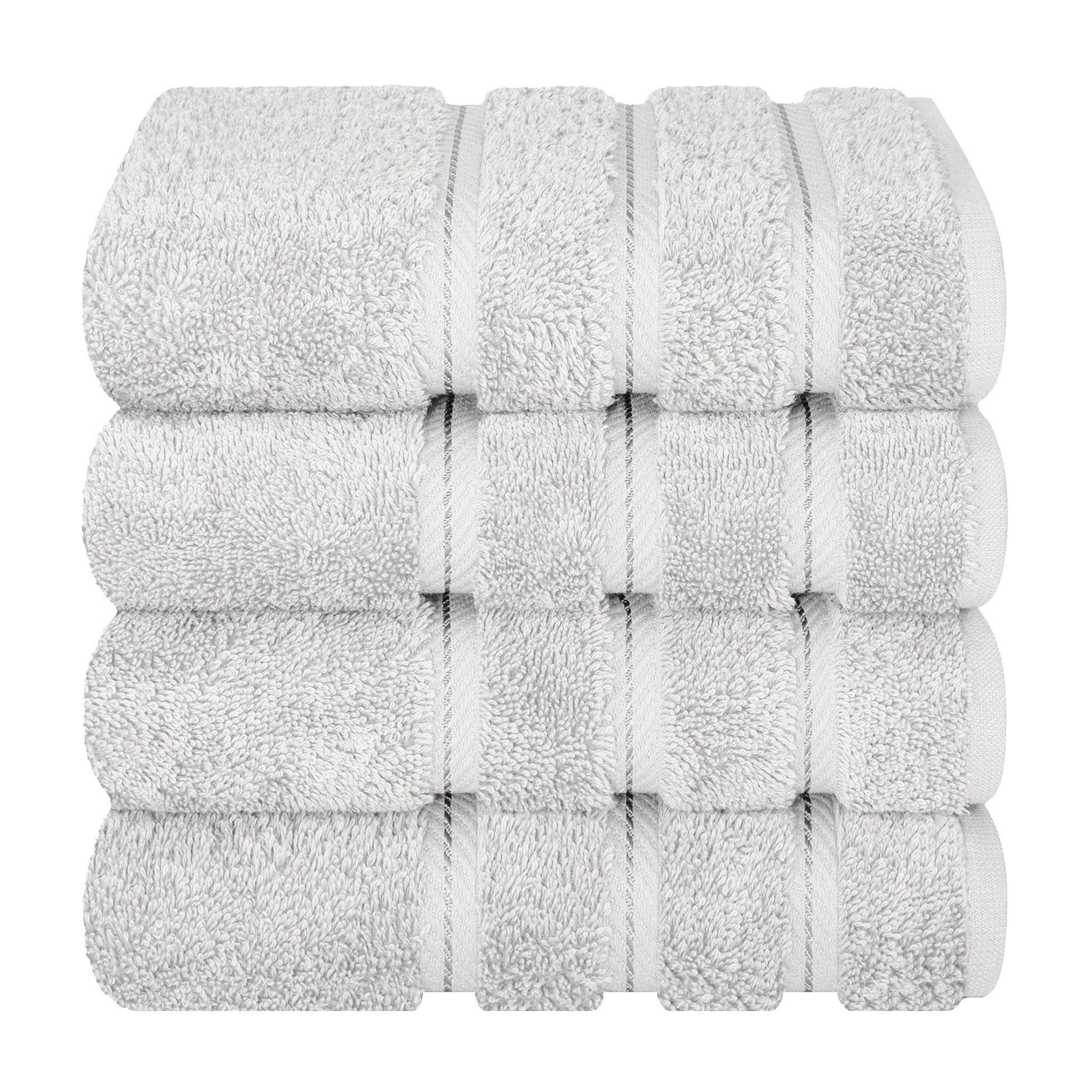 American Soft Linen 100% Turkish Cotton 4 Pack Hand Towel Set silver-gray-7