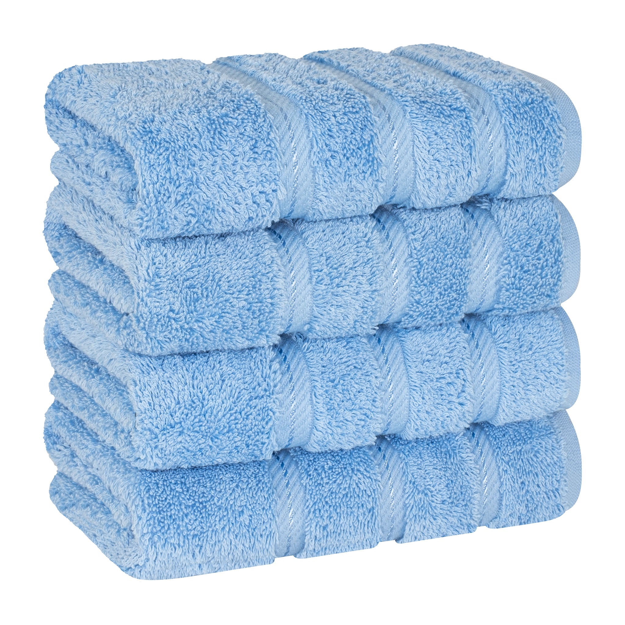  American Soft Linen 100% Turkish Cotton 4 Pack Hand Towel Set  sky-blue-1