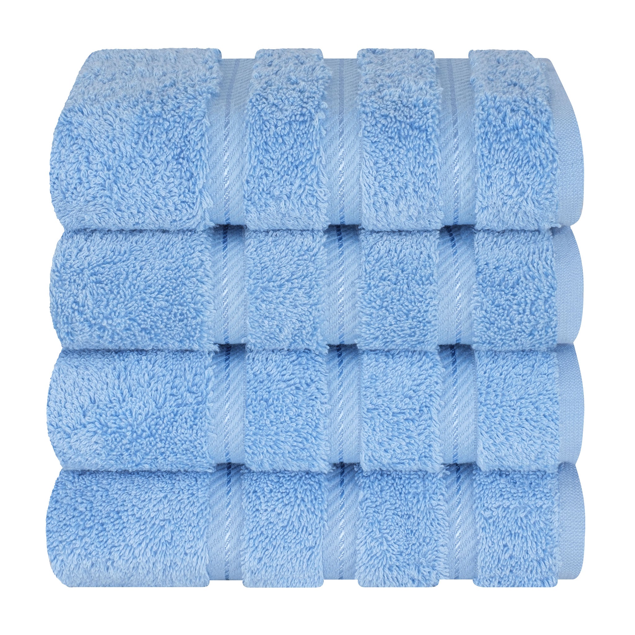  American Soft Linen 100% Turkish Cotton 4 Pack Hand Towel Set  sky-blue-7