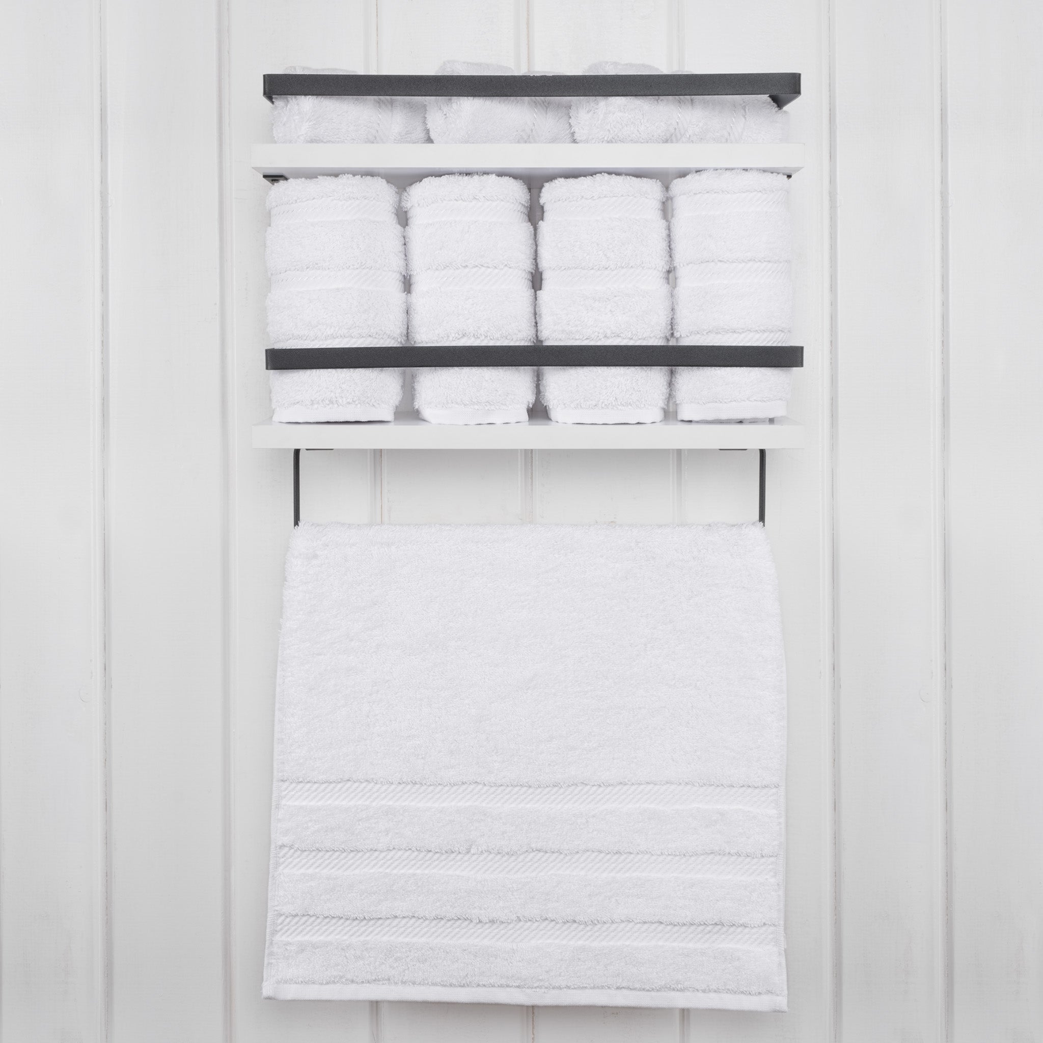  American Soft Linen 100% Turkish Cotton 4 Pack Hand Towel Set  white-2