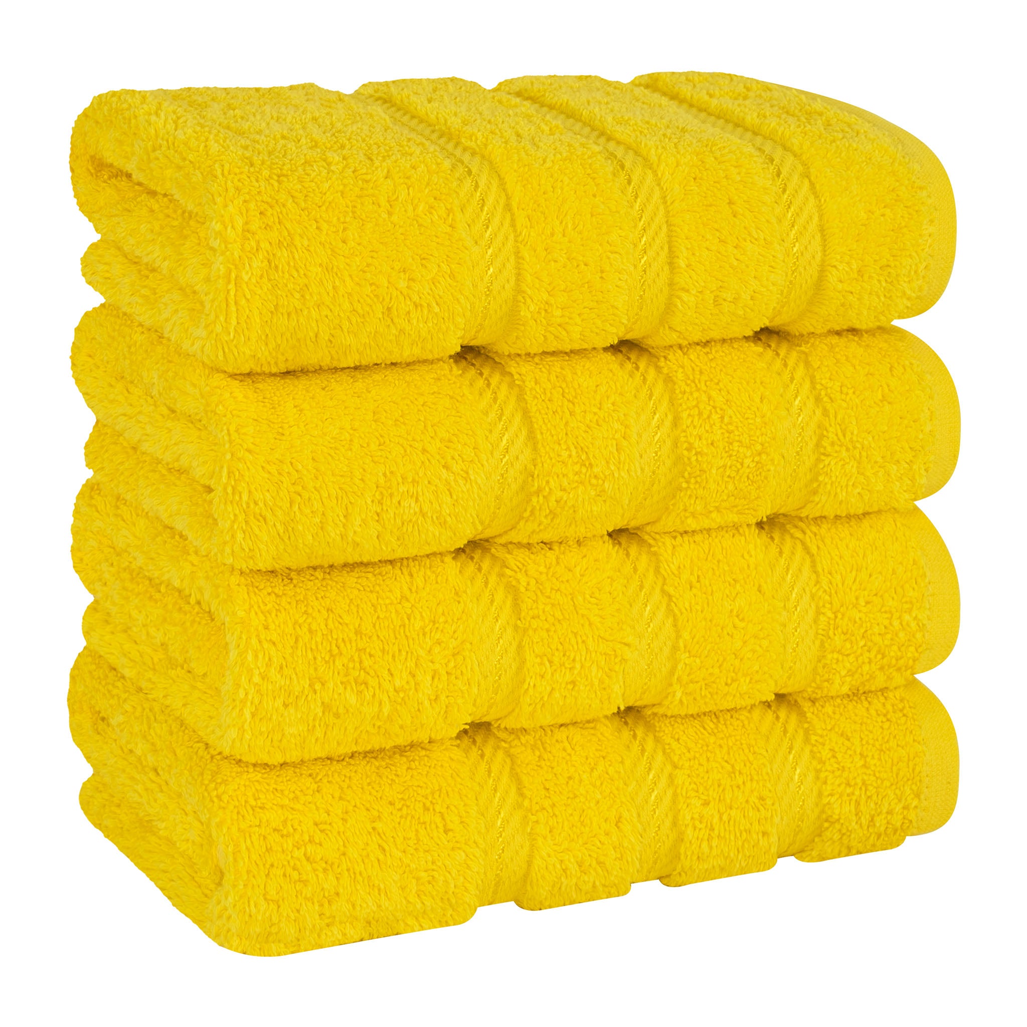 American Soft Linen 100% Turkish Cotton 4 Pack Hand Towel Set  yellow-1