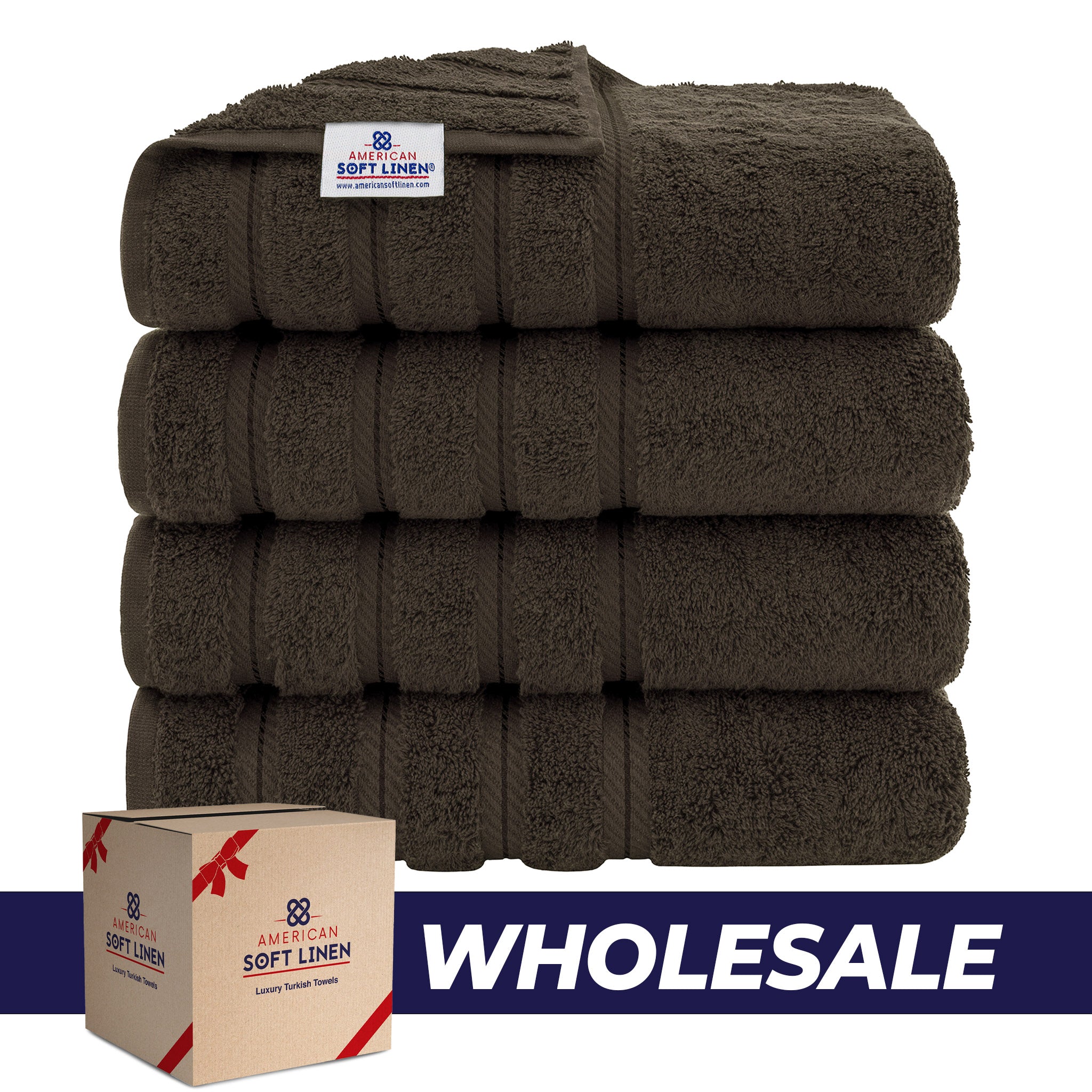 American Soft Linen 100% Turkish Cotton 4 Pack Bath Towel Set Wholesale chocolate-brown-0
