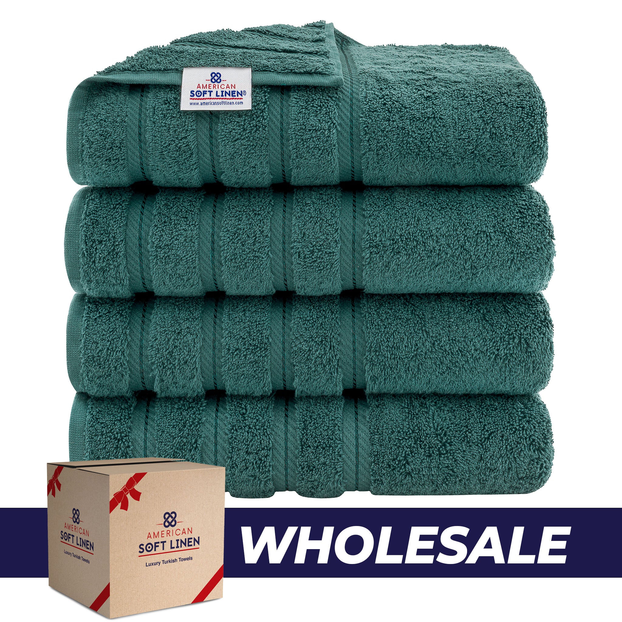 American Soft Linen 100% Turkish Cotton 4 Pack Bath Towel Set Wholesale colonial-blue-0