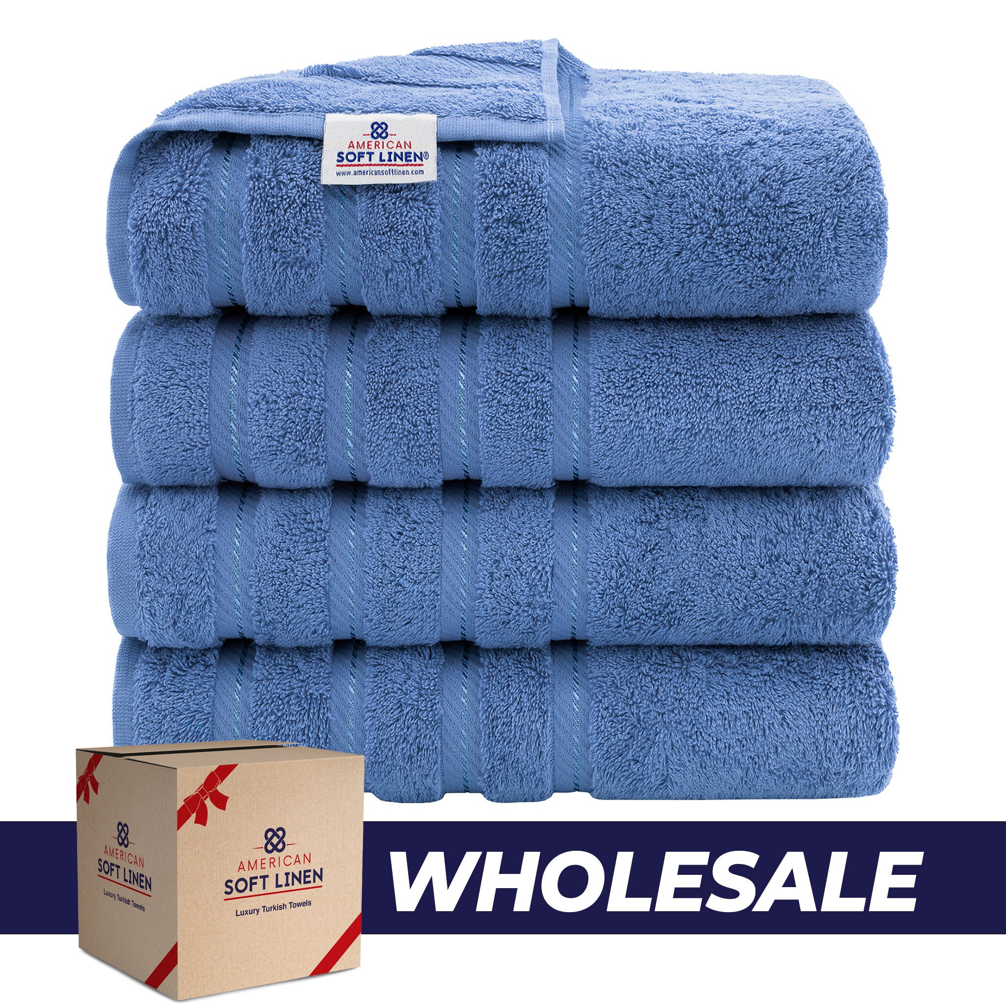 American Soft Linen 100% Turkish Cotton 4 Pack Bath Towel Set Wholesale electric-blue-0