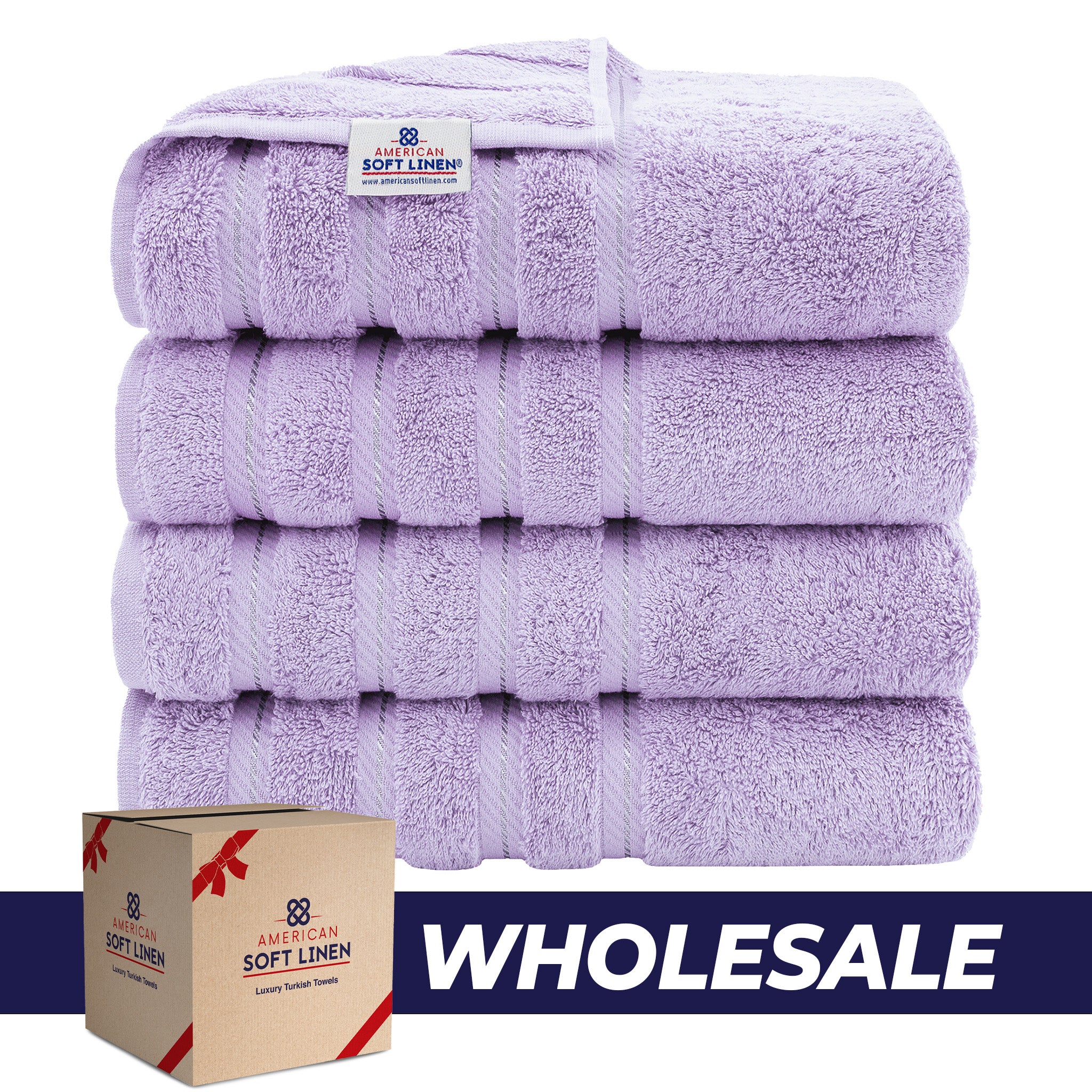 American Soft Linen 100% Turkish Cotton 4 Pack Bath Towel Set Wholesale lilac-0