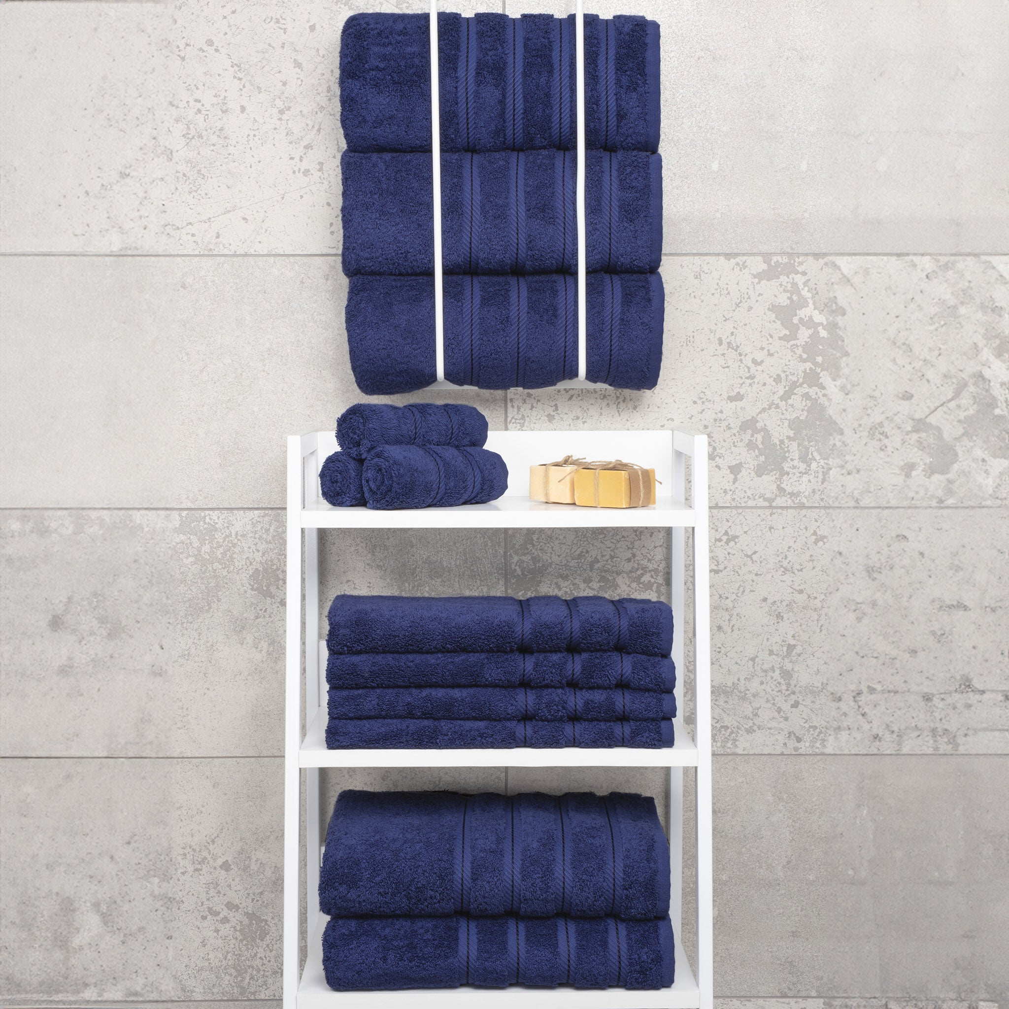 American Soft Linen 100% Turkish Cotton 4 Pack Bath Towel Set Wholesale navy-blue-7