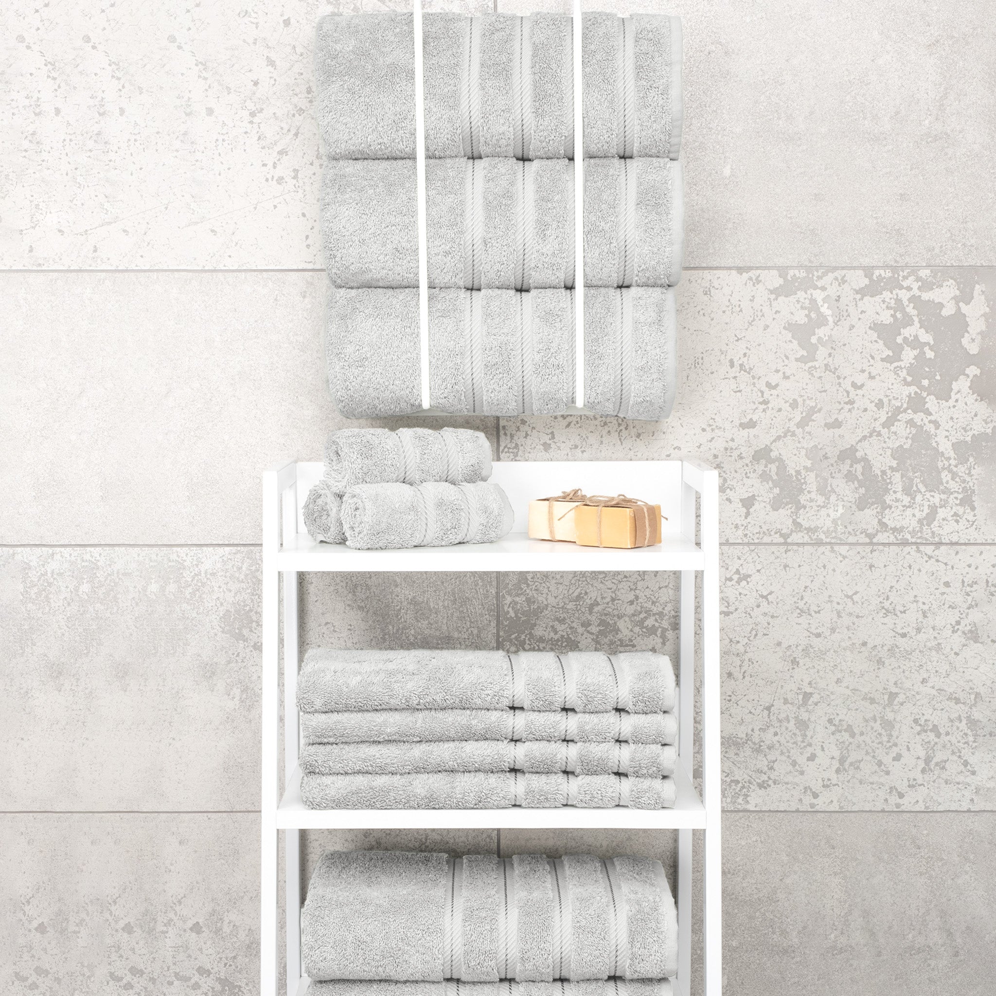 American Soft Linen 100% Turkish Cotton 4 Pack Bath Towel Set Wholesale silver-gray-7
