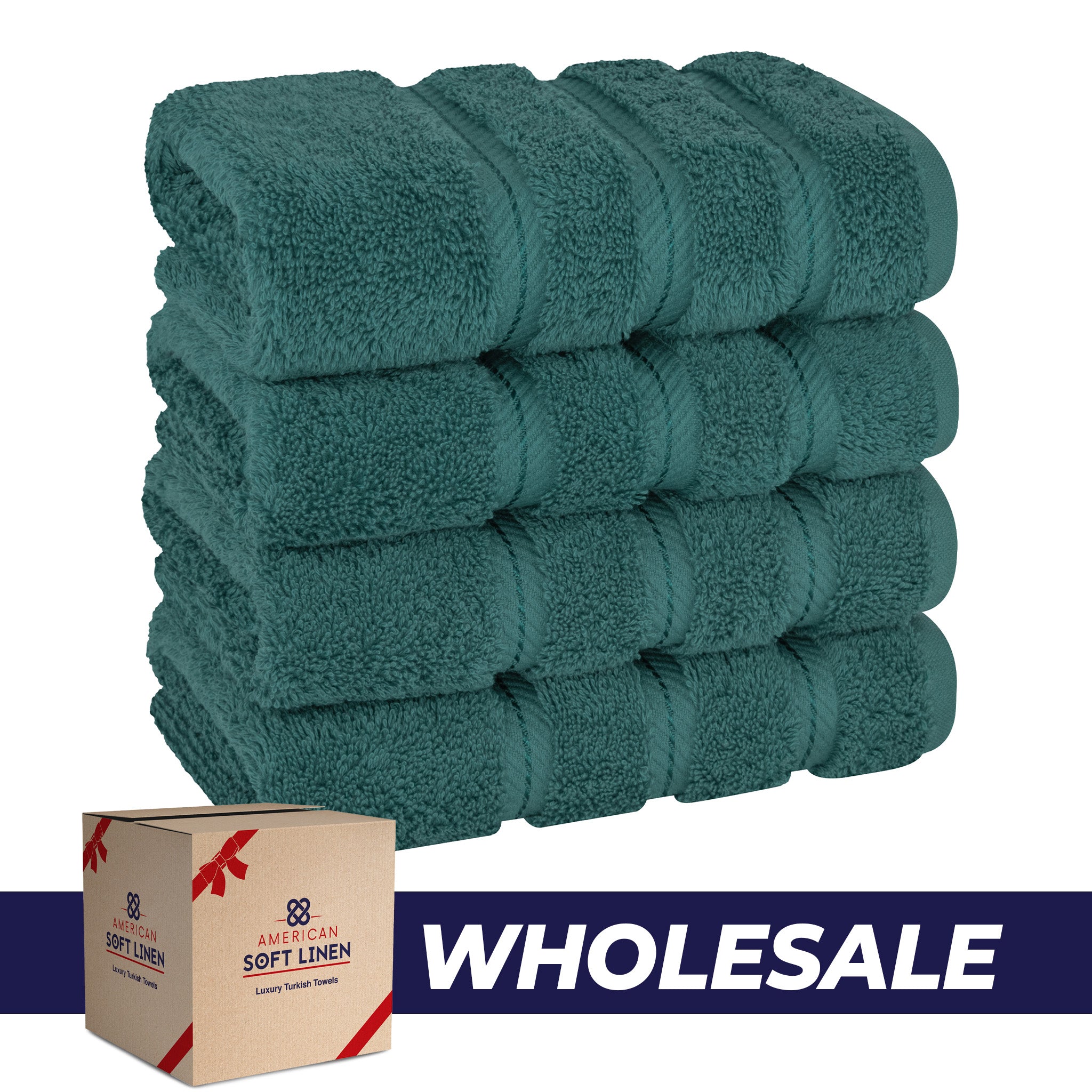 American Soft Linen 100% Turkish Cotton 4 Pack Hand Towel Set Wholesale colonial-blue-0